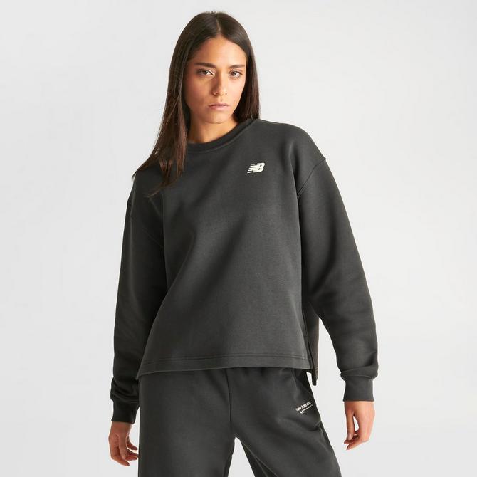 Women's New Balance Linear Heritage Brushed Back Fleece Crewneck