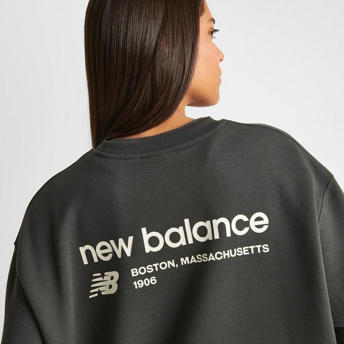 Mulheres Linear Heritage Brushed Back Fleece Crewneck - New Balance