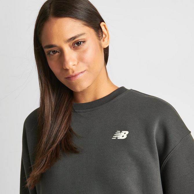 Women s New Balance Linear Heritage Brushed Back Fleece Crewneck