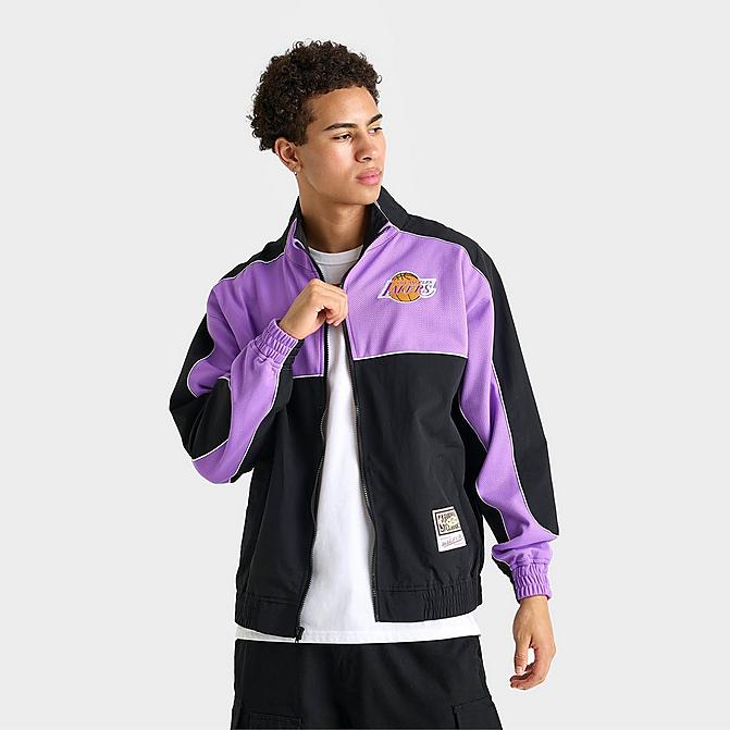 Men's Mitchell & Ness Los Angeles Lakers NBA Mesh Nylon Full Men's Mitchell & Ness Los Angeles Lakers NBA Mesh Nylon Full