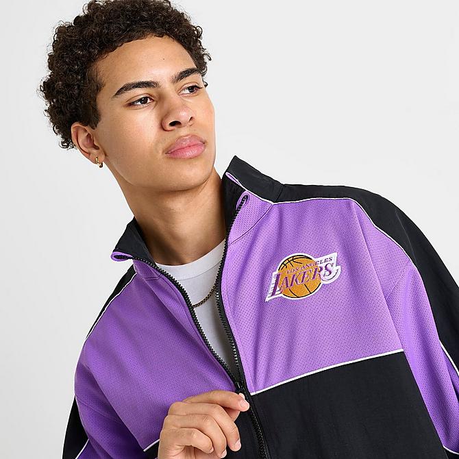 Men's Mitchell & Ness Los Angeles Lakers NBA Mesh Nylon Full Men's Mitchell & Ness Los Angeles Lakers NBA Mesh Nylon Full
