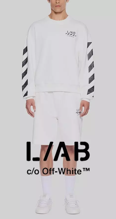 Lab Off white Crewneck Hoodie in White