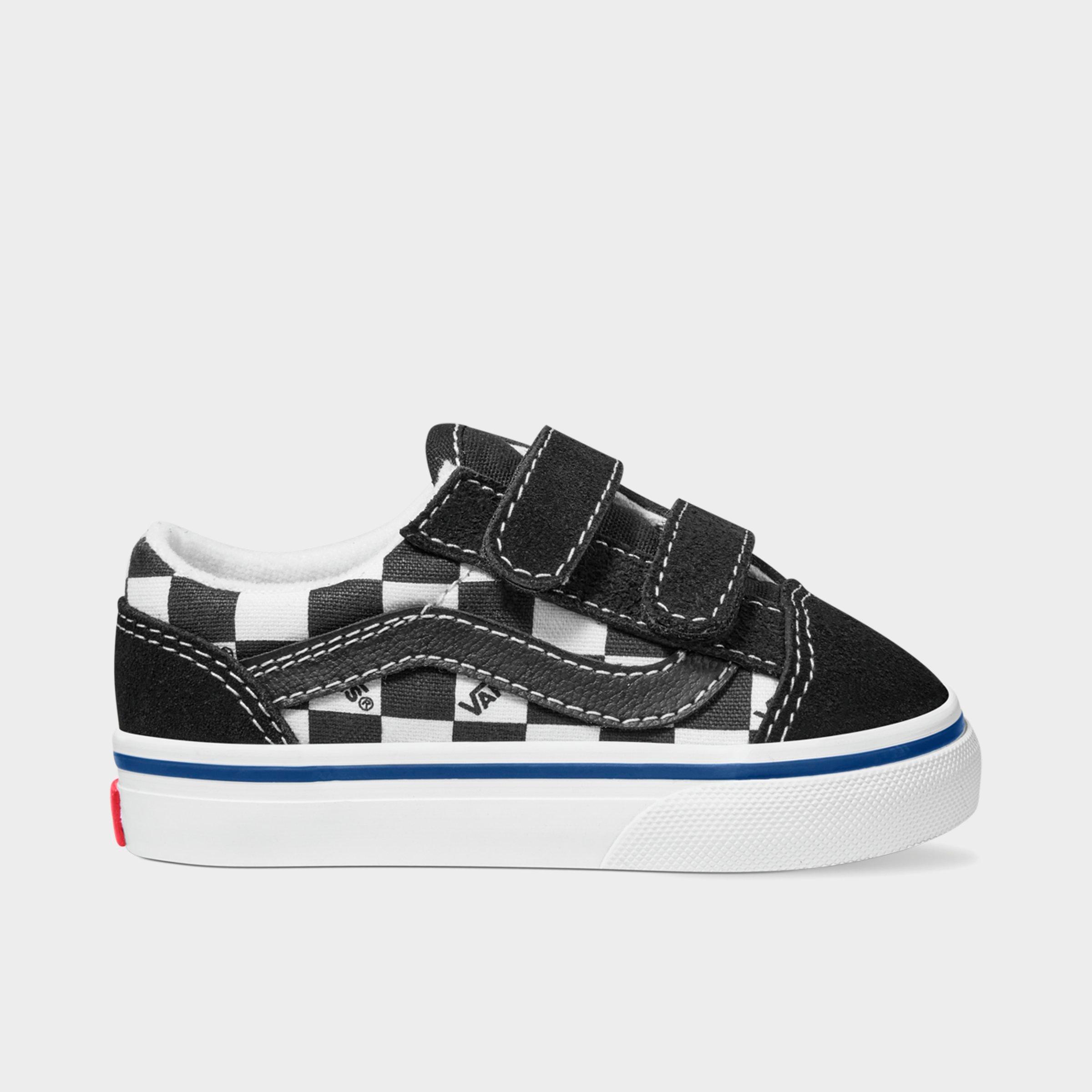 Vans Little Kids Old Skool V Casual Shoes in Logo Check Black/White Size: 4