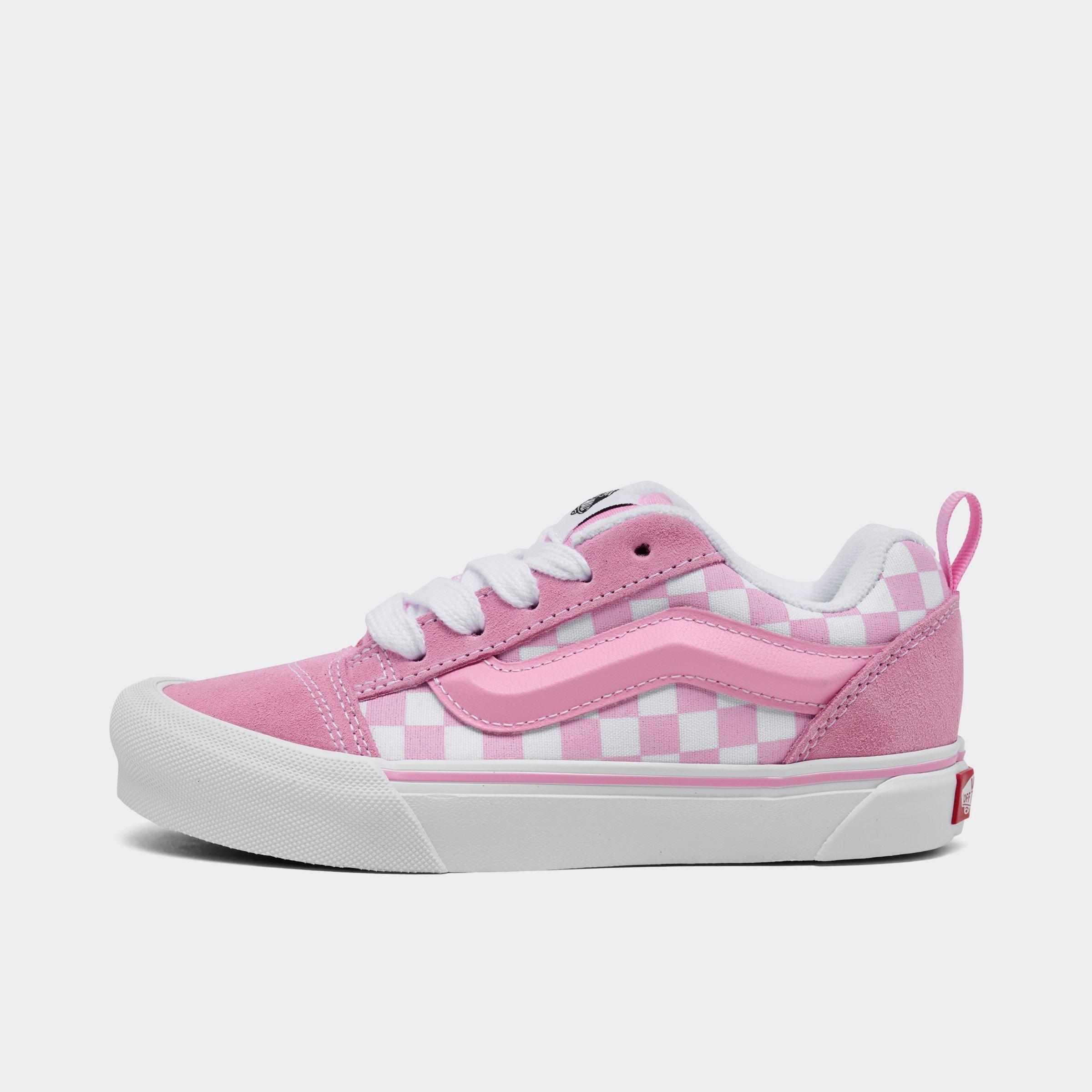 Vans Little Kids Knu Skool Casual Shoes in Prism Pink/True White Size: 2