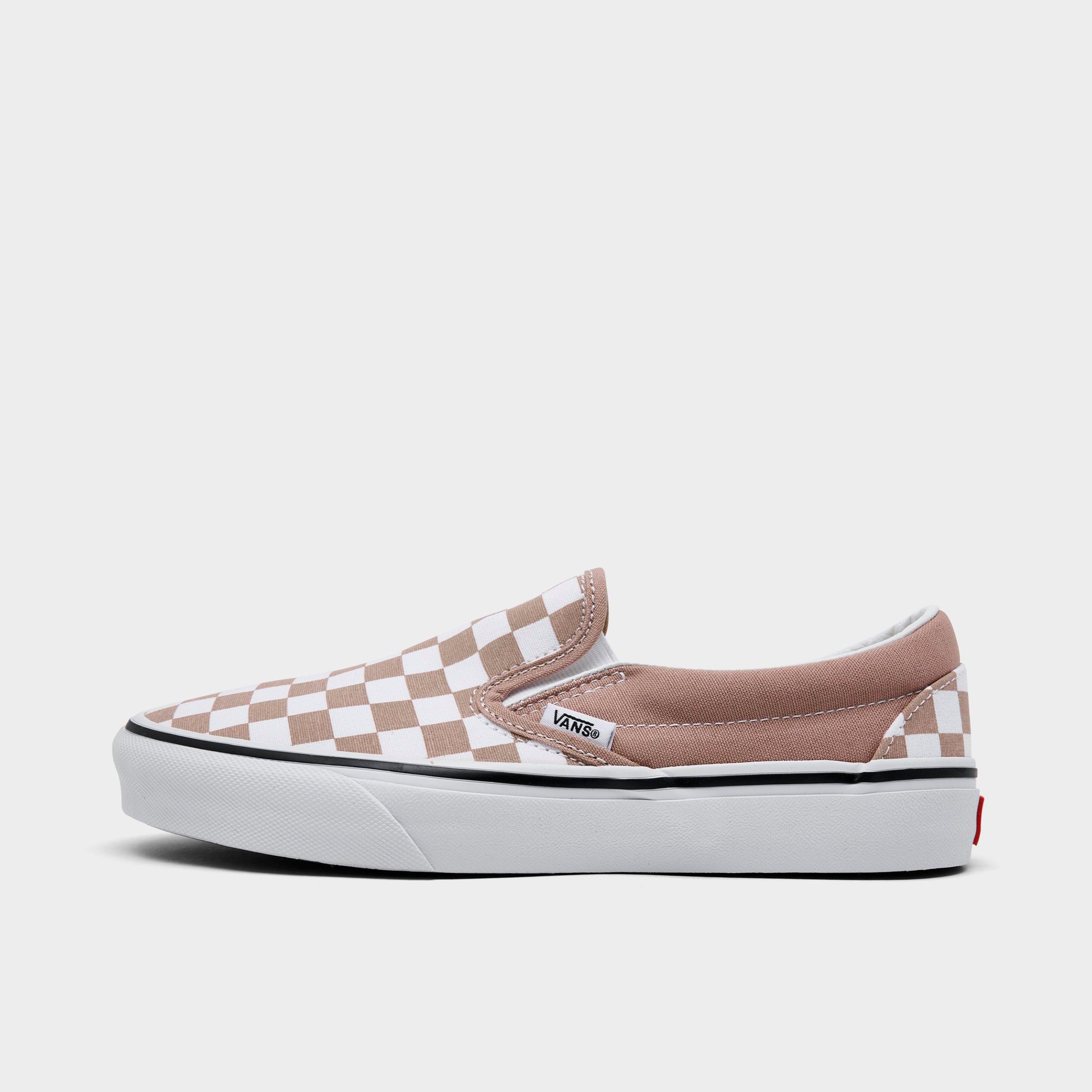 Vans Women's Classic Slip-On Heavy Textures Casual Shoes in Checkerboard Warm Taupe Size: 7.5