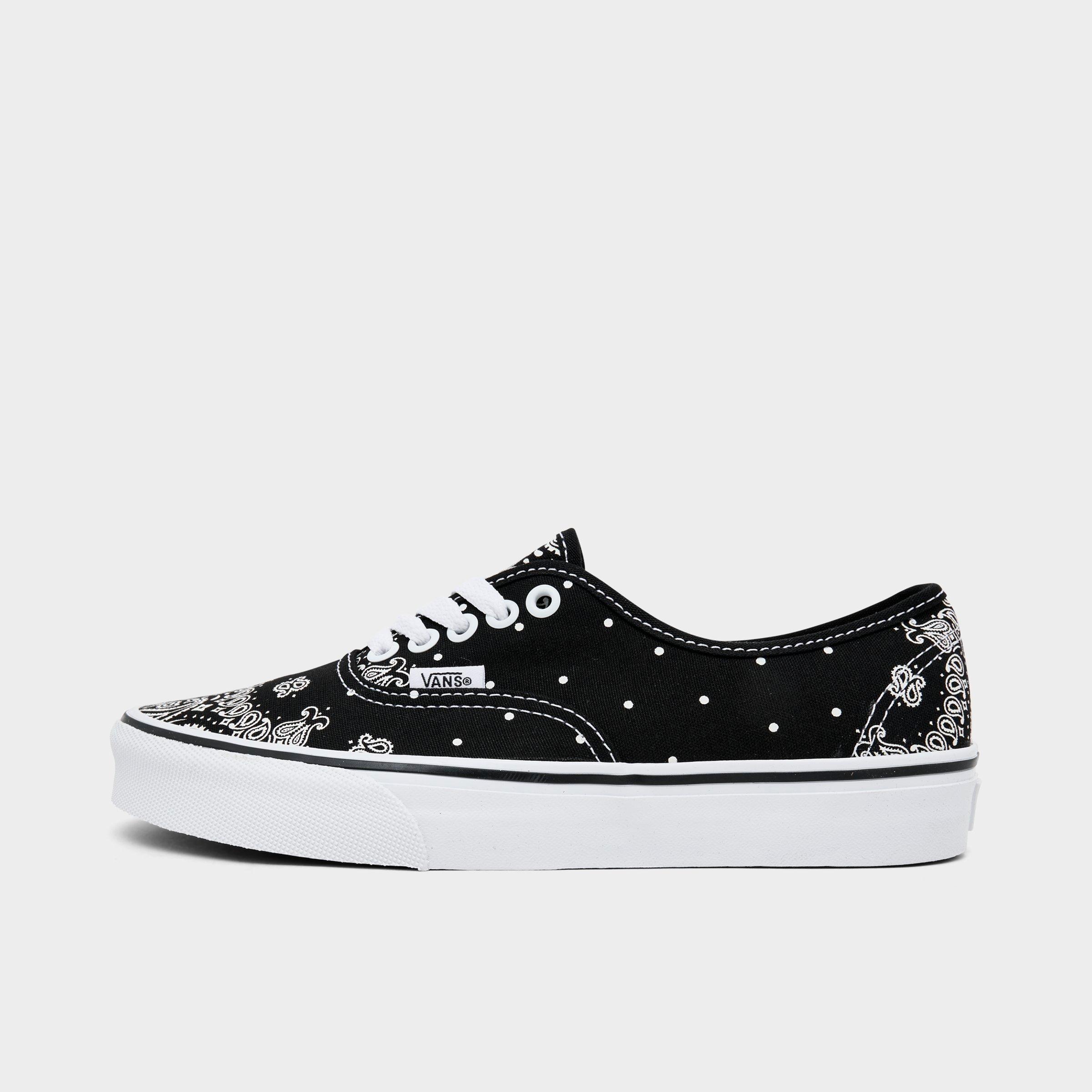 Vans Big Kids Authentic Casual Shoes in Bandana Black/Marshmallow Size: 5.5