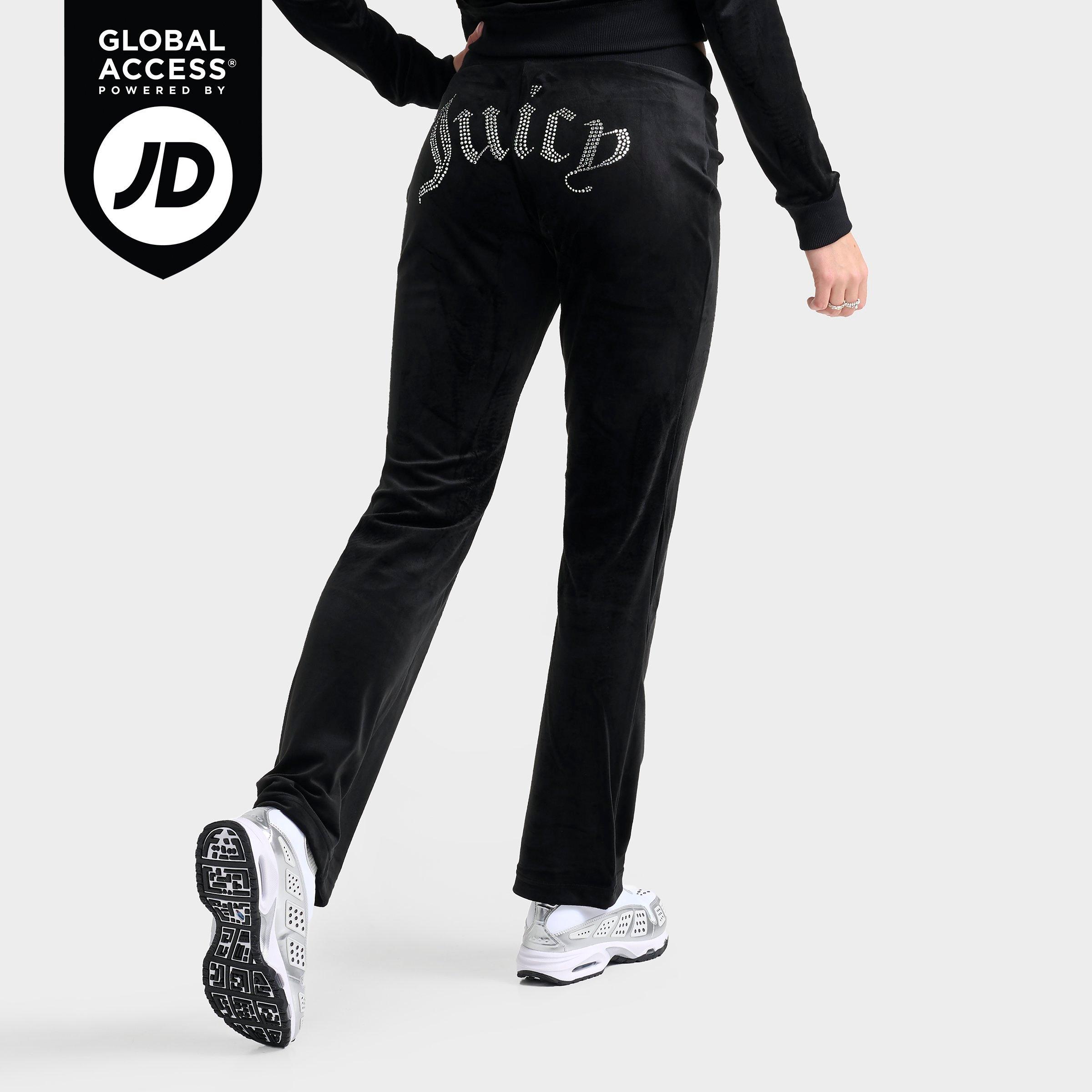 Juicy Couture Women's OG Big Bling Velour Track Pants in Liquorice Size: XS