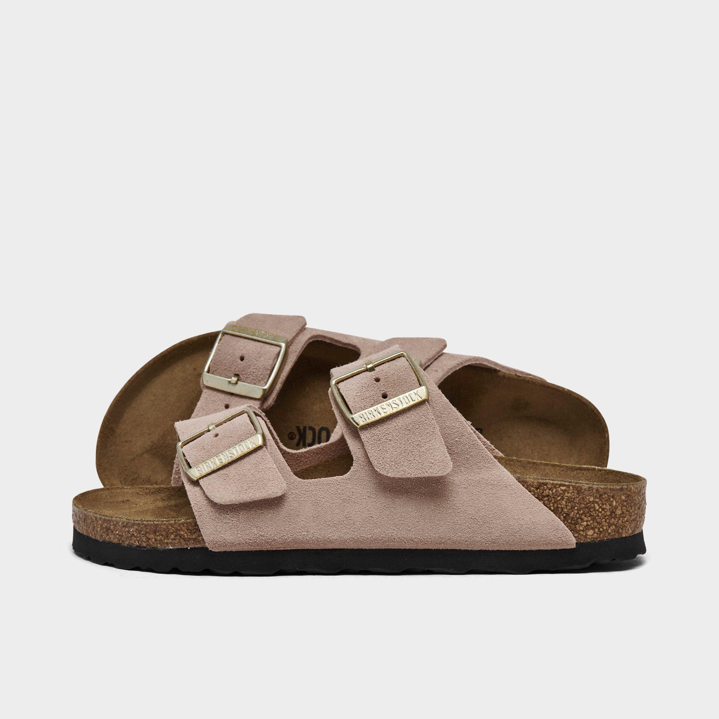 Birkenstock Women's Arizona Birkibuc Sandals (Big Kids Sizes Available) in Light Rose Size: 36