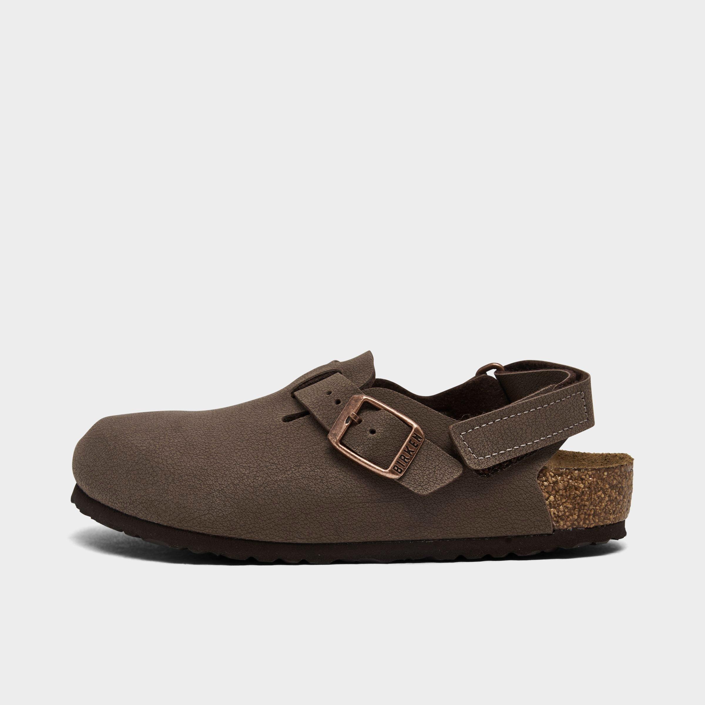 Birkenstock Kids Toddler Tokio Birkibuc Clog Shoes in Mocha Size: 26