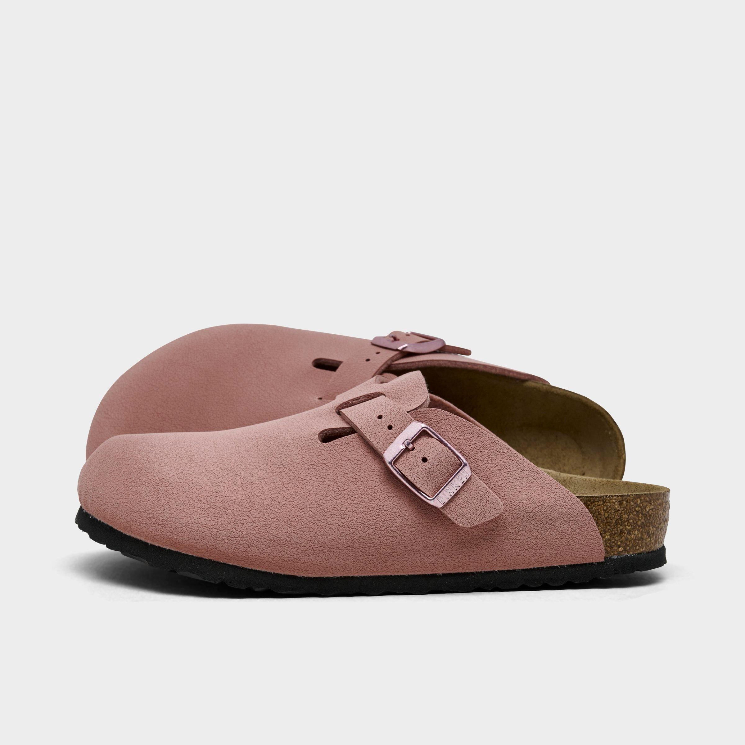 Birkenstock Little Kids Boston Suede Leather Clog Shoes in Pink Clay Size: 29