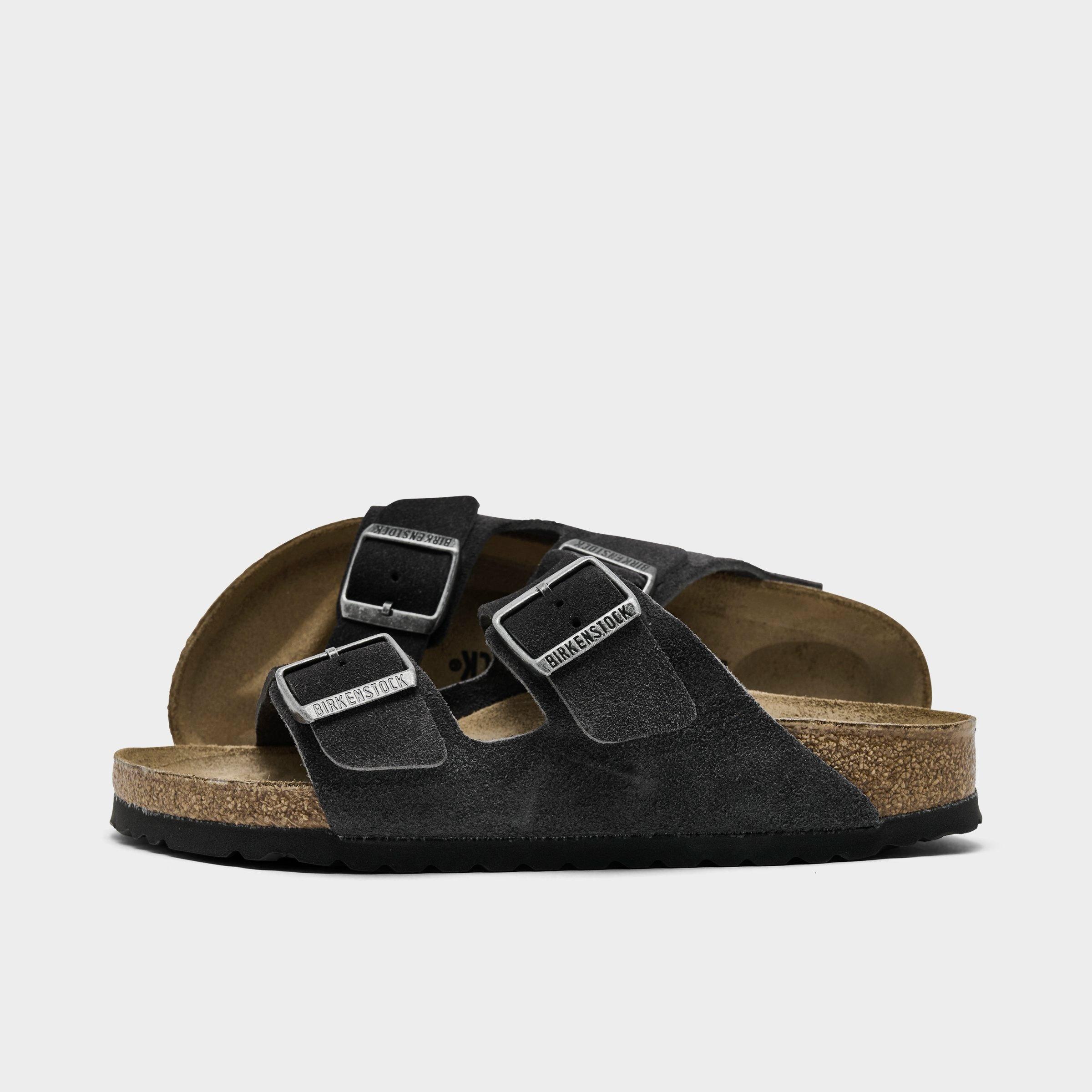 Birkenstock Women's Arizona Birkibuc Sandals (Big Kids Sizes Available) in Charcoal Size: 36