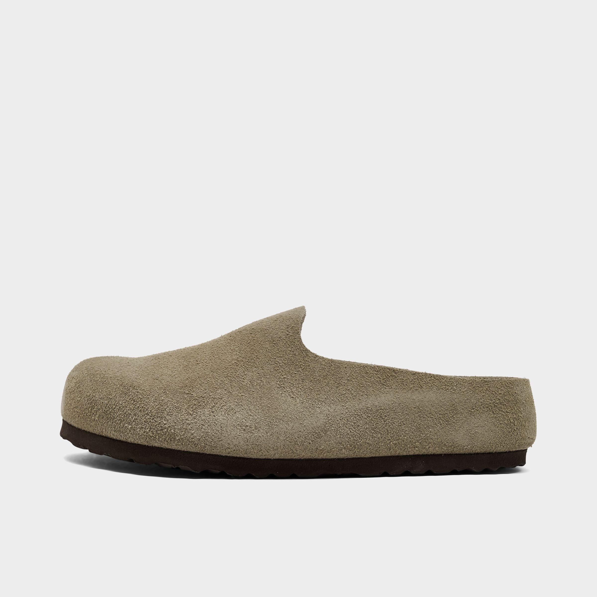 Birkenstock Women's Amsterdam Wrapped Suede Leather Clogs in Taupe Size: 41
