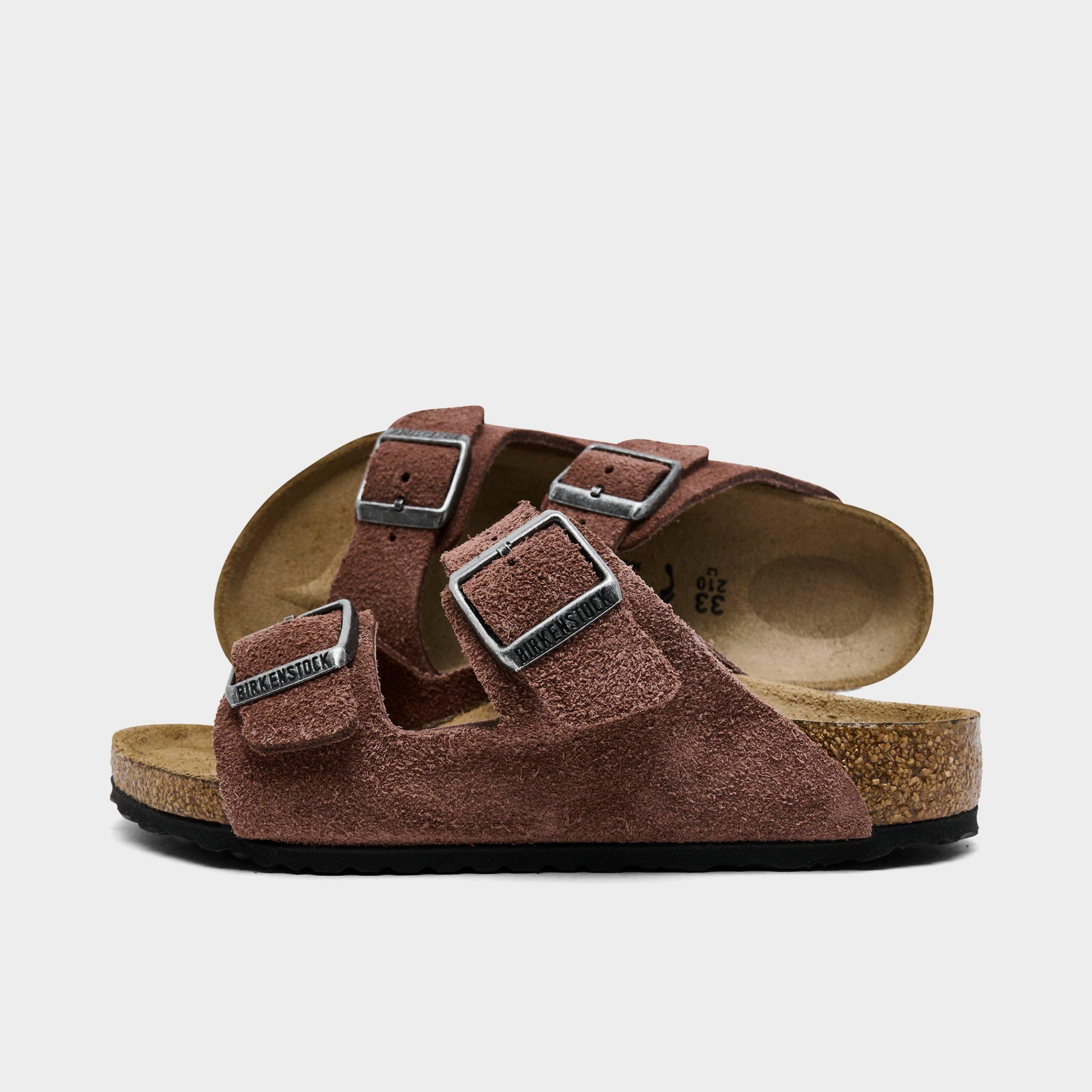 Birkenstock Little Kids Arizona Birkibuc Sandals in Pepper Size: 34