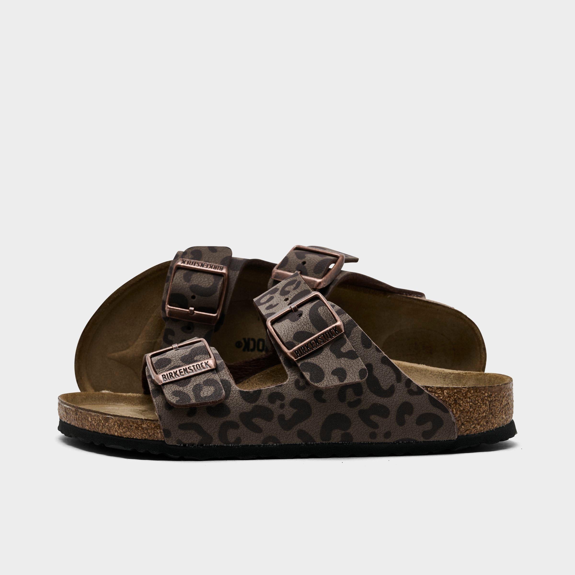 Birkenstock Girls Little Kids Arizona Birkibuc Sandals in Leo Mocha Size: 34