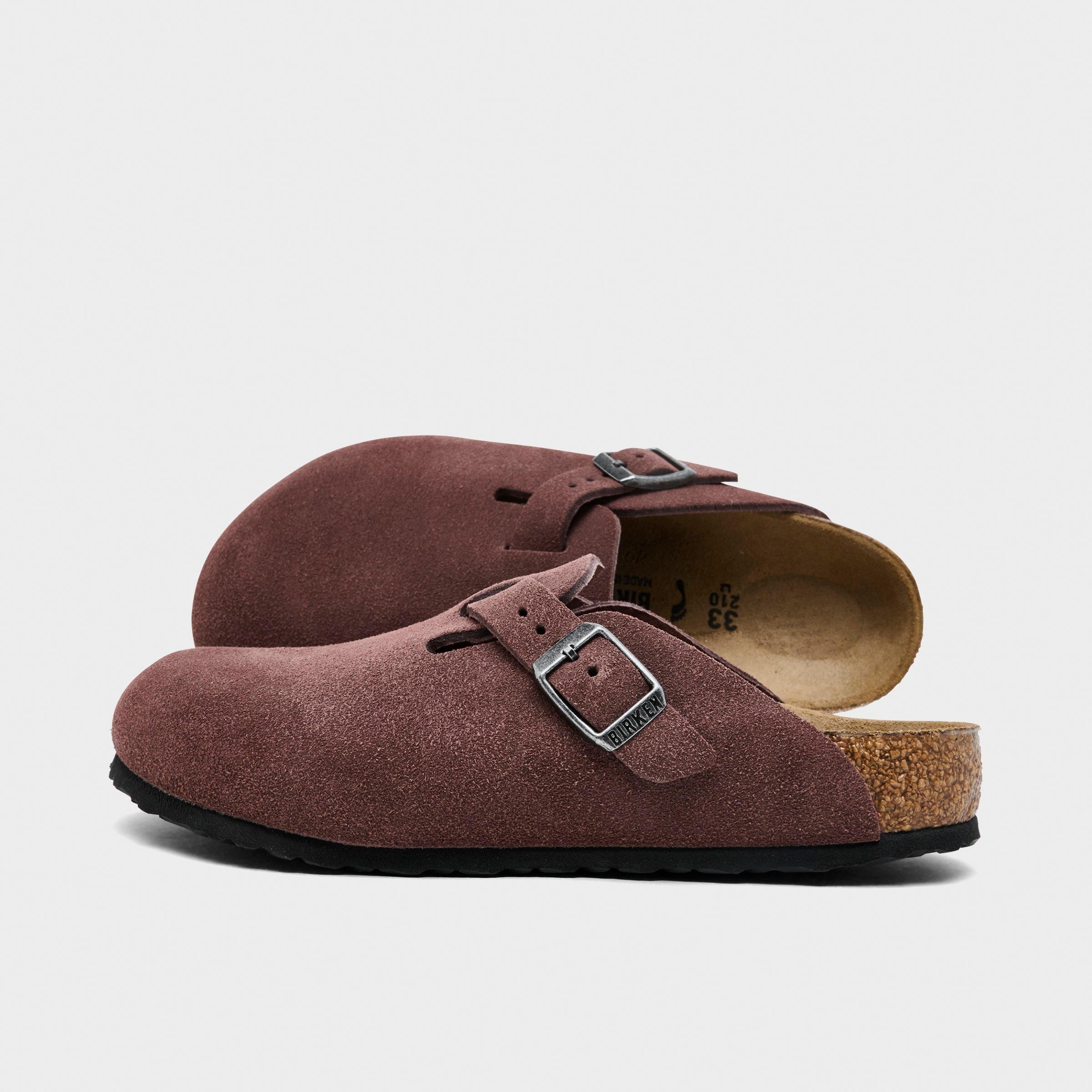 Birkenstock Little Kids Boston Suede Leather Clogs in Pepper Size: 34