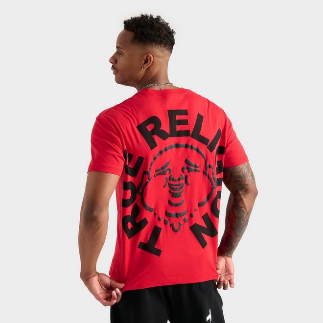 関税込み♪【TRUE RELIGION】PUFF PRINT ブッダ ロゴ ★ Tシャツ True Religion Tr Buddha Puff Print T-shirt in Metallic for