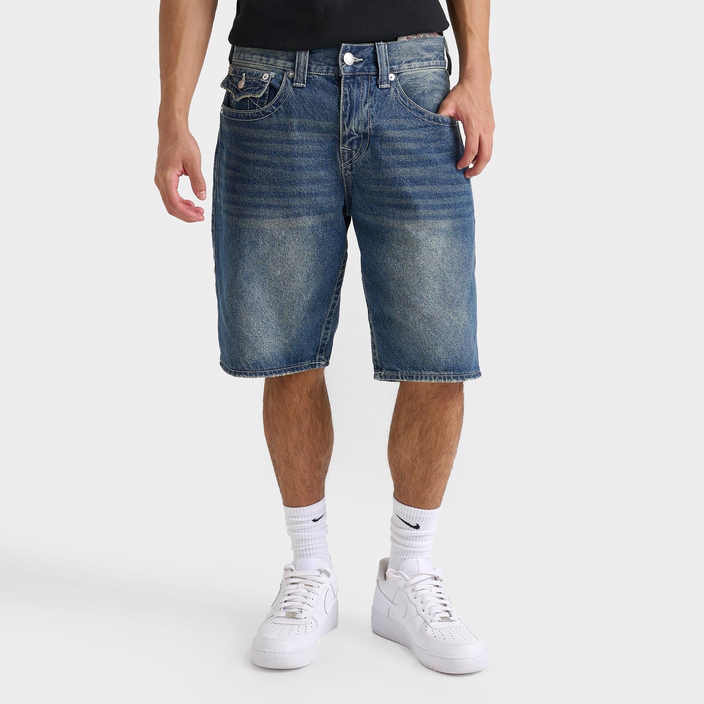 True Religion Men's Bobby Flap Baggy Denim Jean Shorts in Med Wash Size: 30