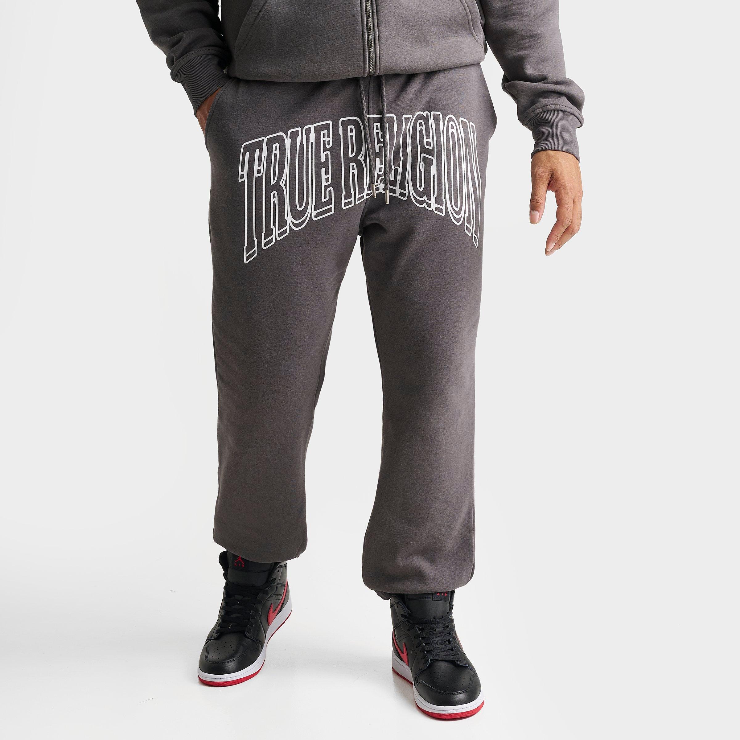 True Religion Men's Groovy Buddha Fleece Jogger Pants in Granite Grey Size: Large