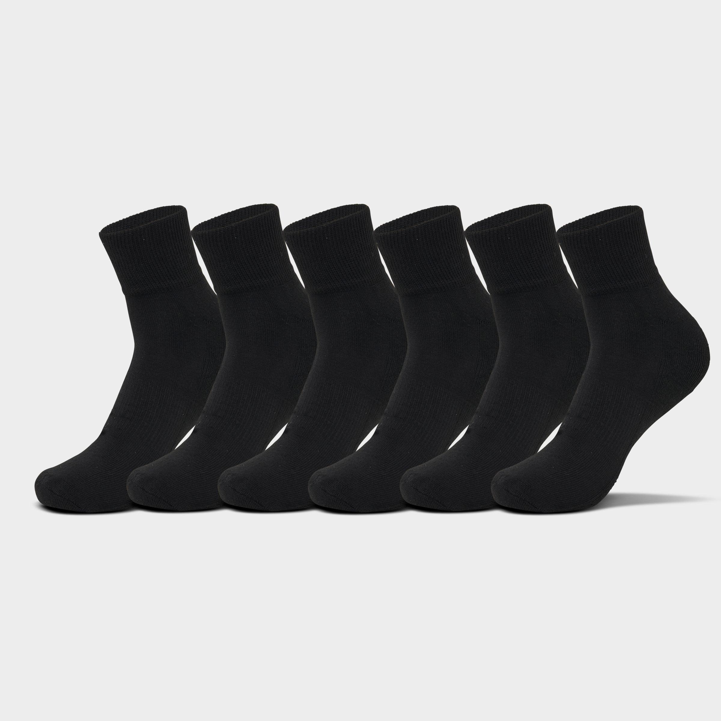 Sonneti Men's Quarter Socks (6-Pack) in Black Size: Large