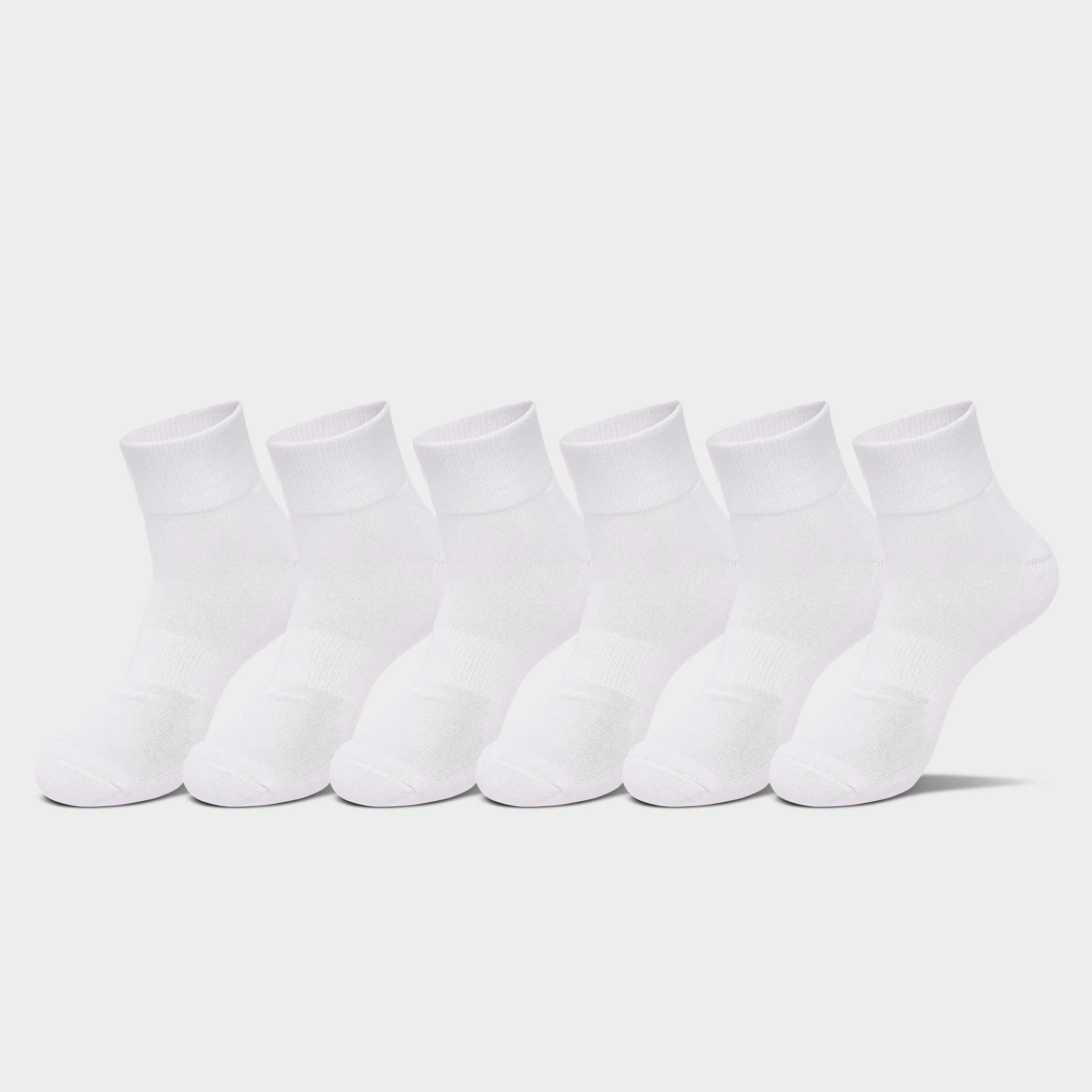 Sonneti Men's Quarter Socks (6-Pack) in White/Grey Size: Large