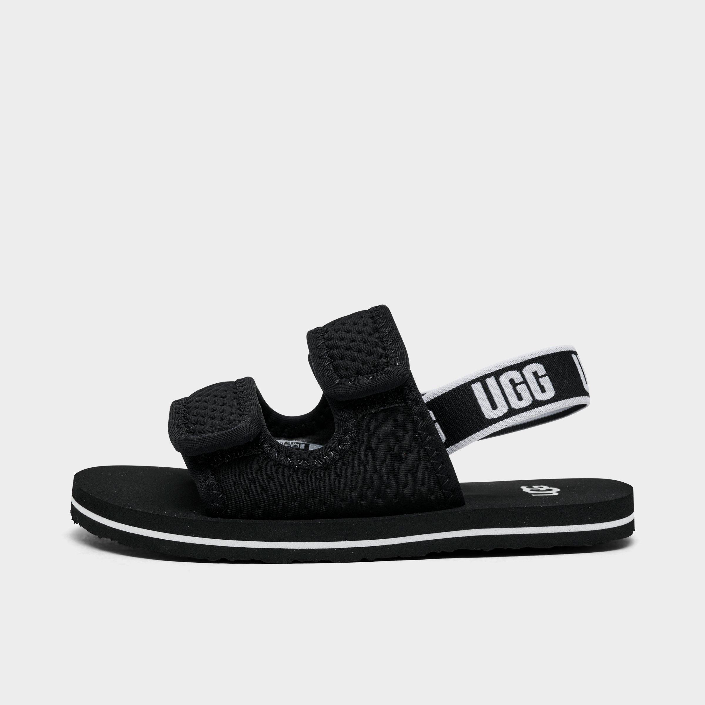 UGG Kids Toddler Lennon Slingback Sandals in Black/White Size: 6
