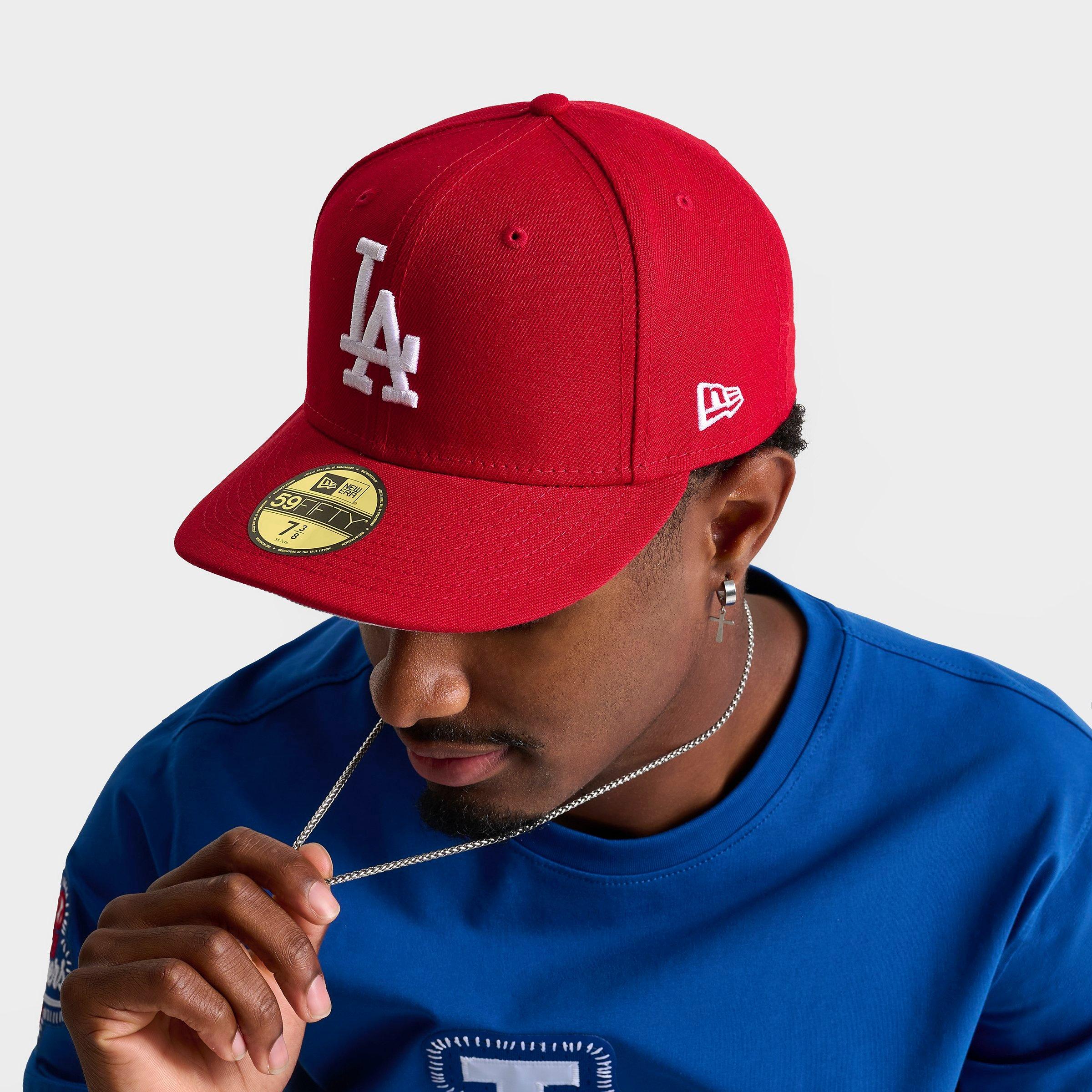 New Era Los Angeles Dodgers MLB 59FIFTY Fitted Hat in Red Size: 7 1/2