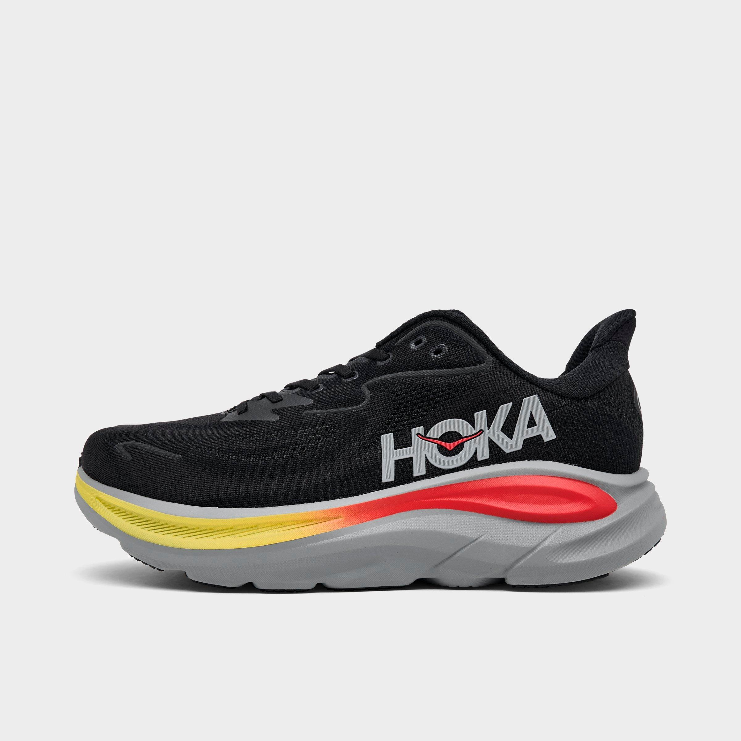 HOKA Men's Clifton 10 Running Shoes in Black/Galactic Grey Size: 7.5