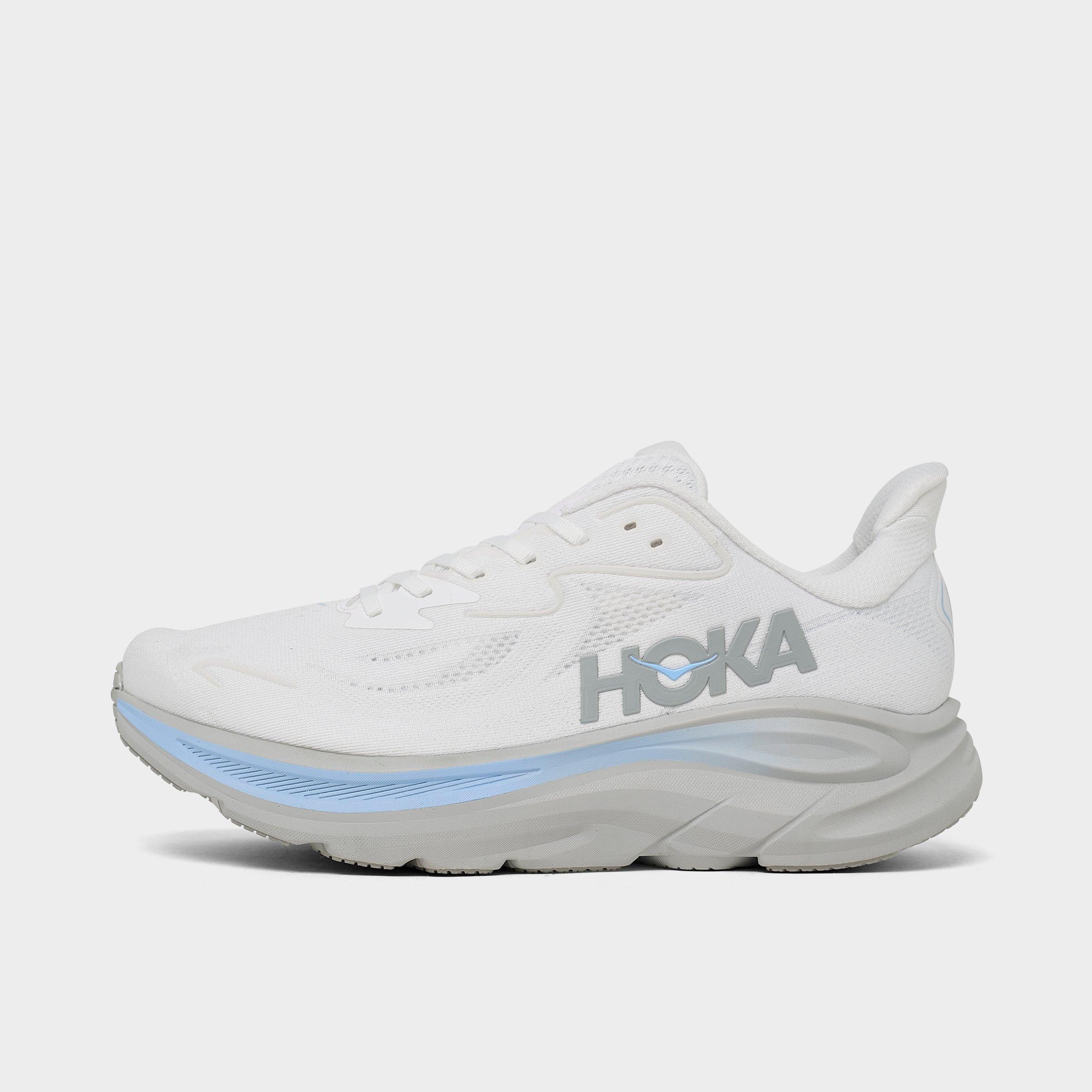 HOKA Men's Clifton 10 Running Shoes in White/Glacier Blue Size: 8.0