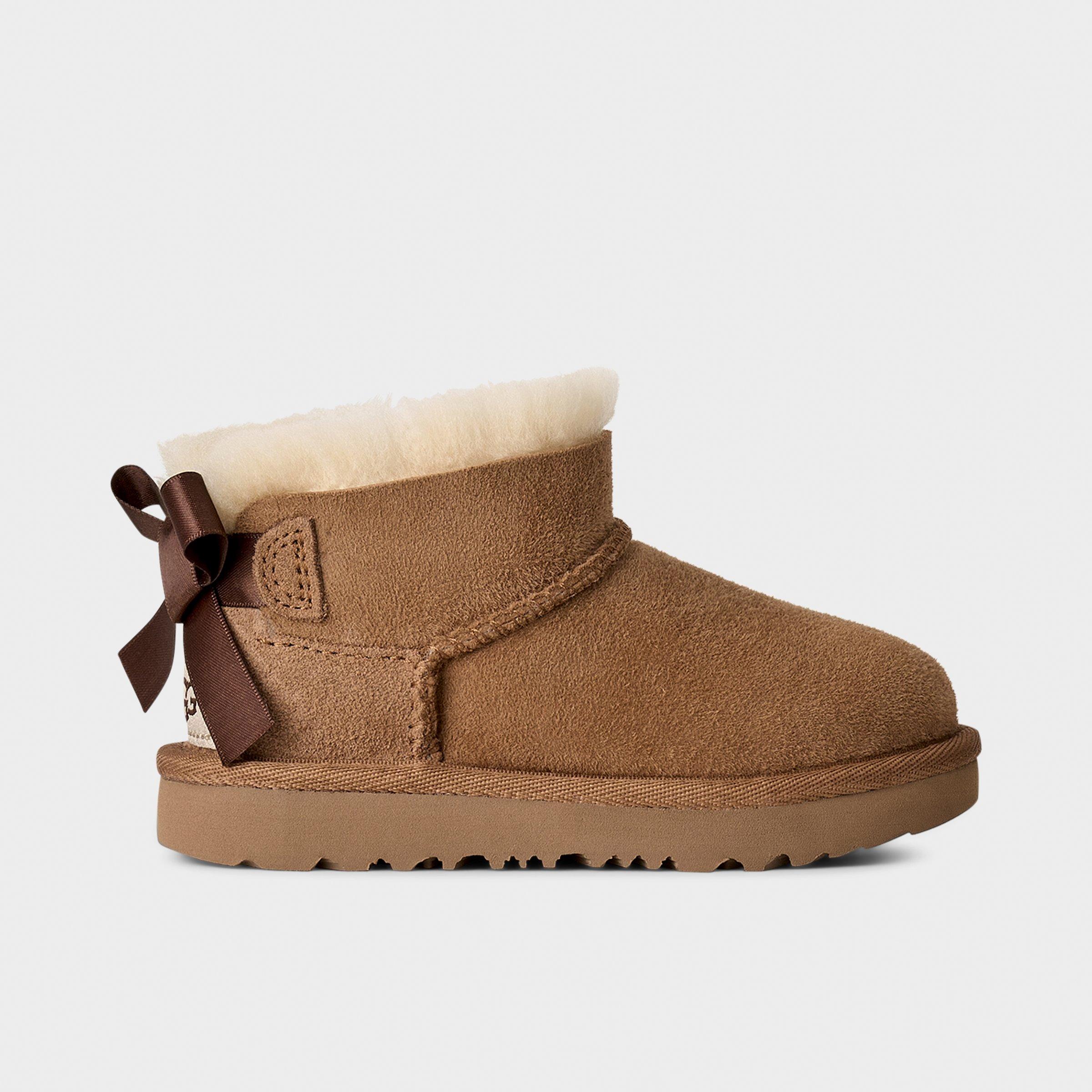 UGG Girls Toddler Ultra Mini Bailey Bow Boots in Chestnut