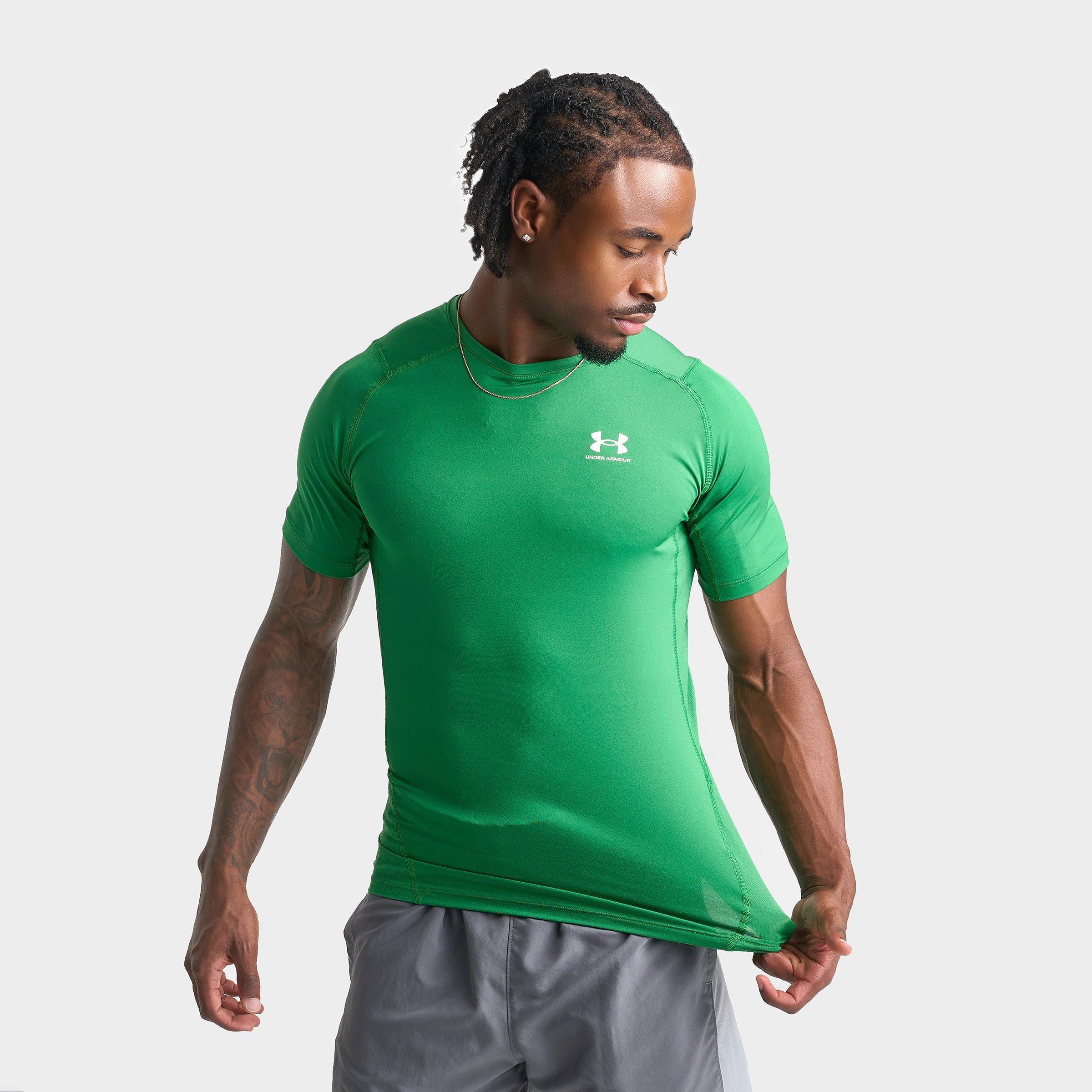 Under Armour Men's HeatGear Training Top in Team Kelly Green/White Size: 2XL