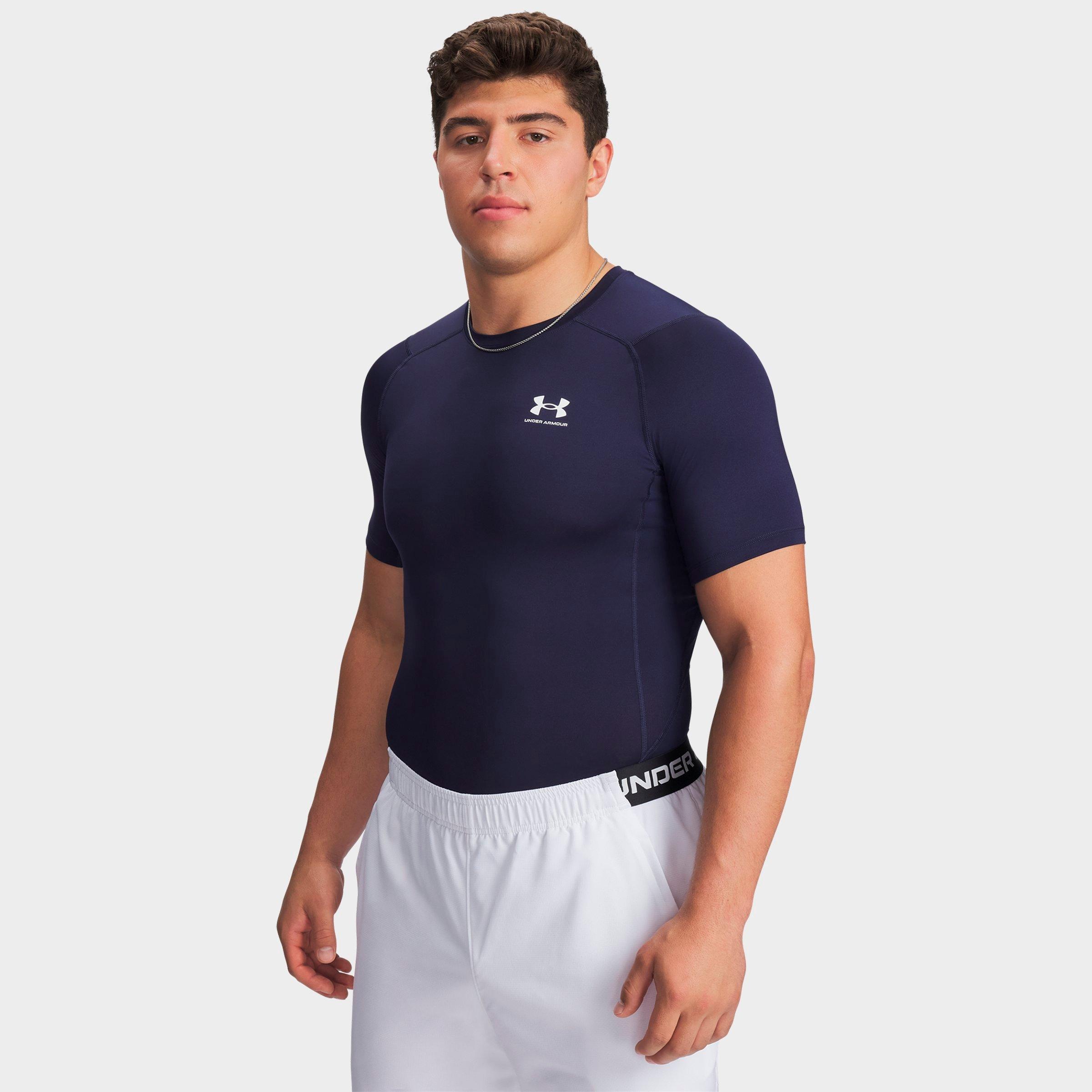 Under Armour Men's HeatGear Training Top in Midnight Navy/White Size: L Tall