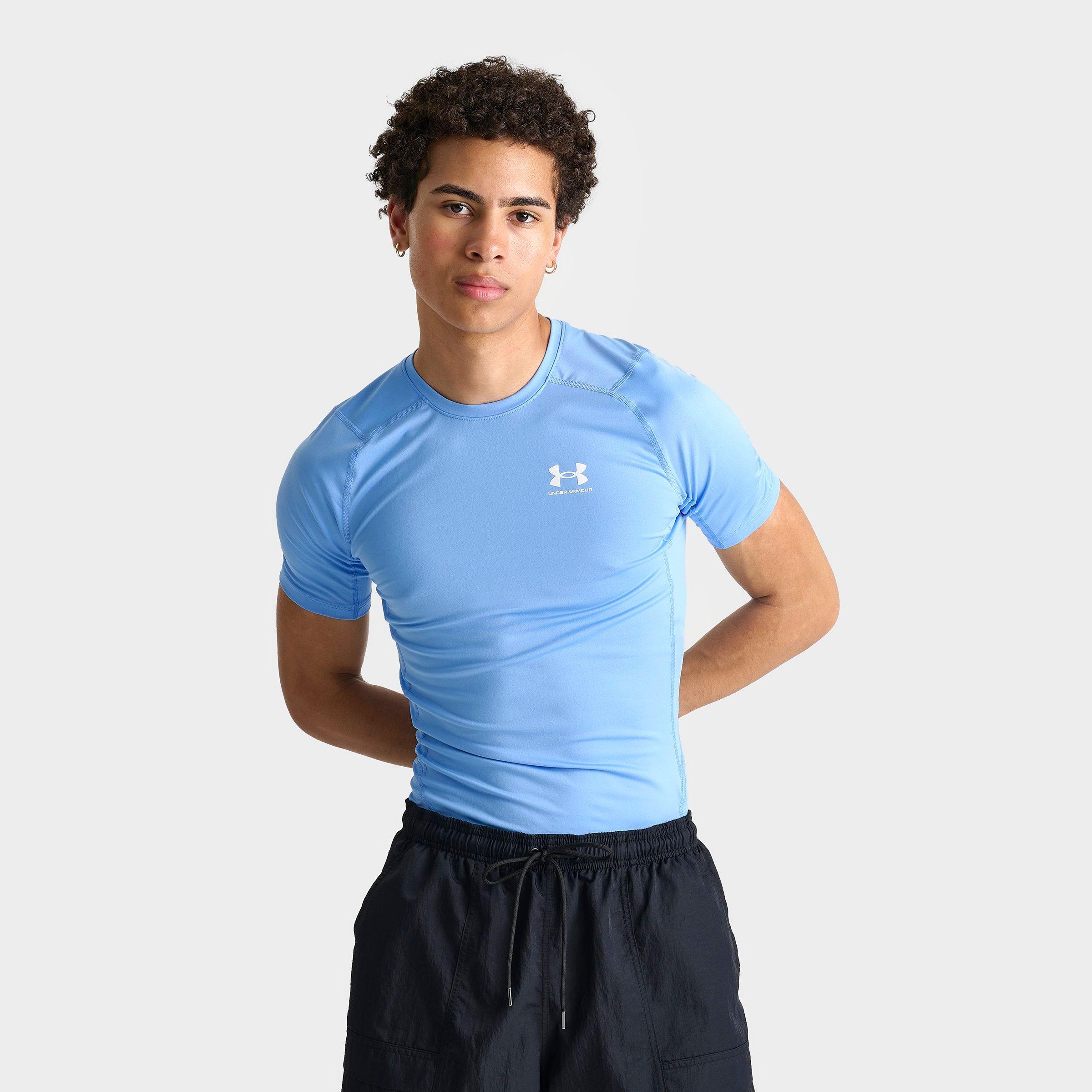 Under Armour Men's HeatGear Short-Sleeve Training Top in Carolina Blue/White Size: Small