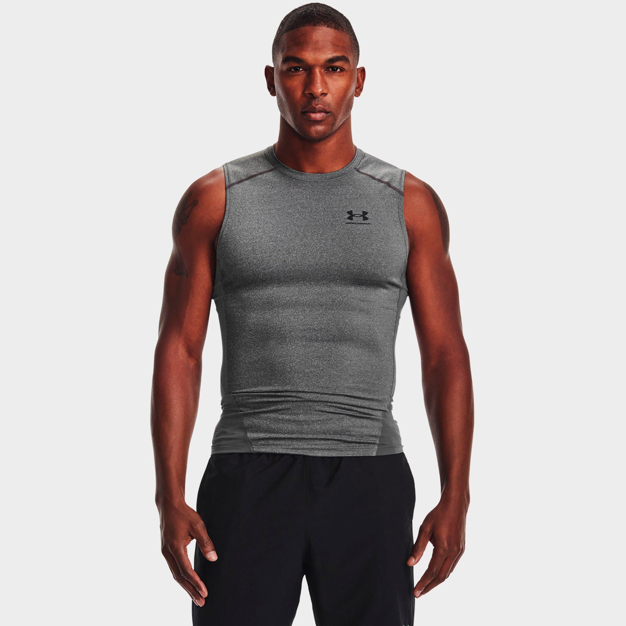 Under Armour Men's HeatGear Training Tank Top in Carbon Heather/Black Size: XS