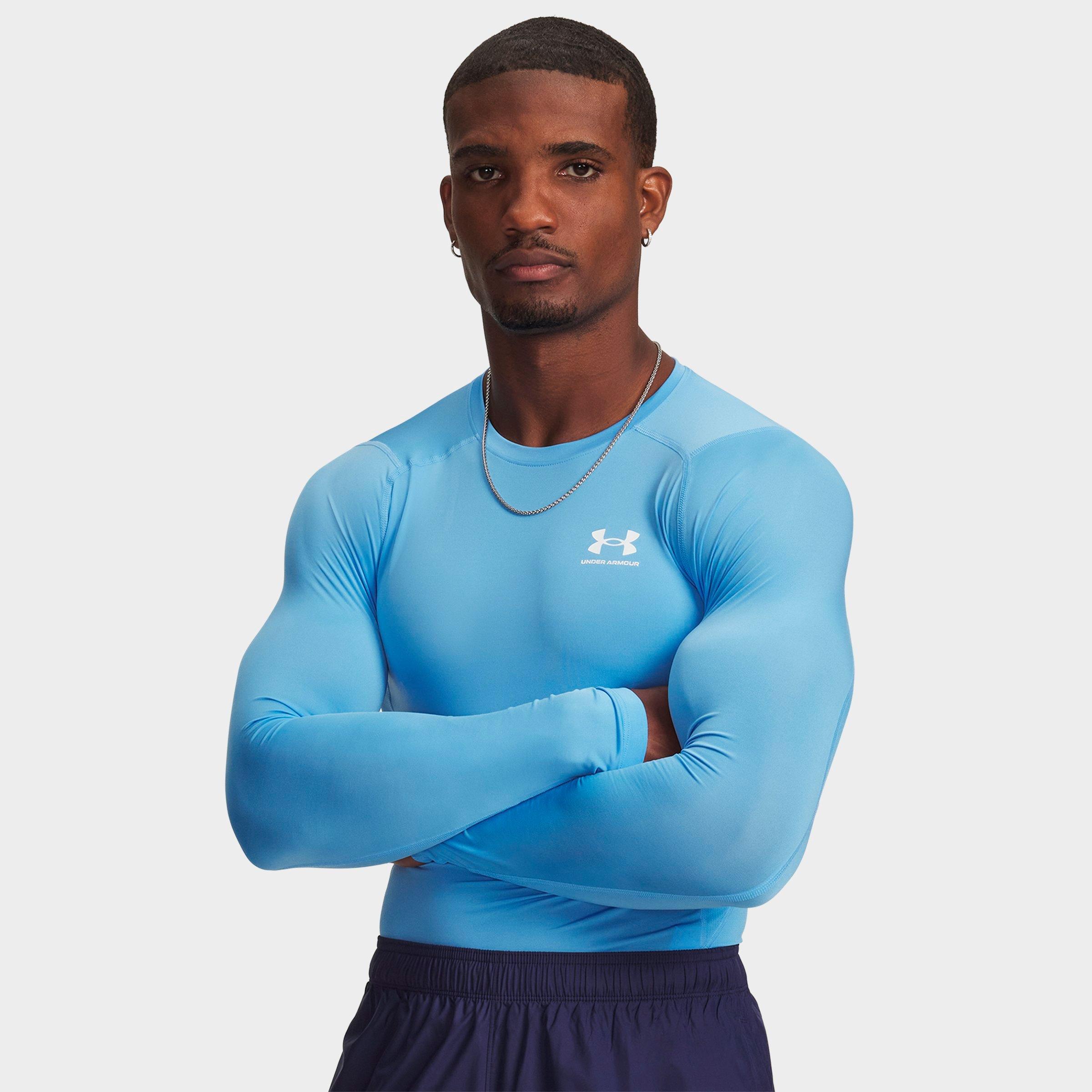 Under Armour Men's HeatGear Long-Sleeve Training Top in Carolina Blue/White Size: XL Tall
