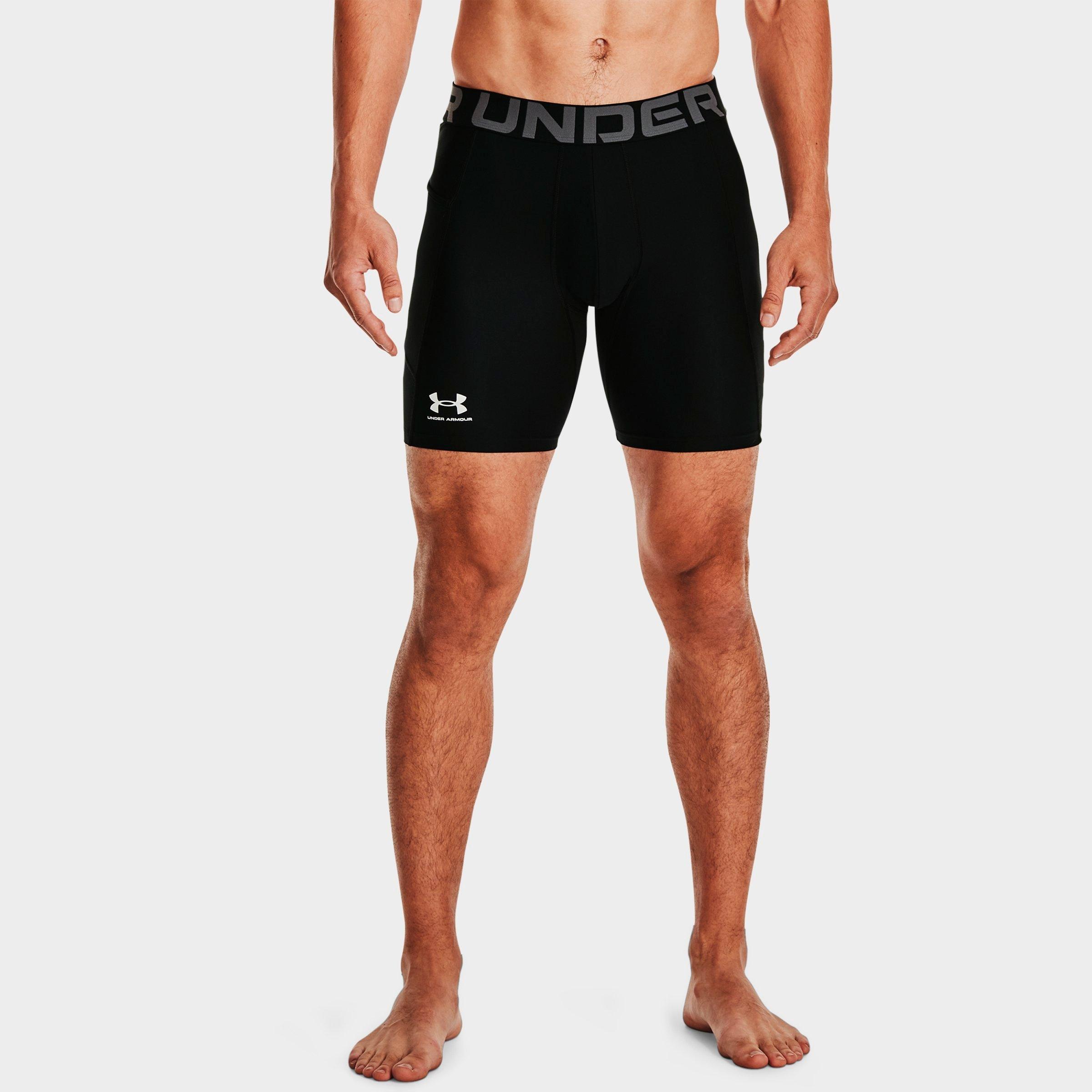 Under Armour Men's HeatGear 6" Compression Shorts in Black/White Size: Small