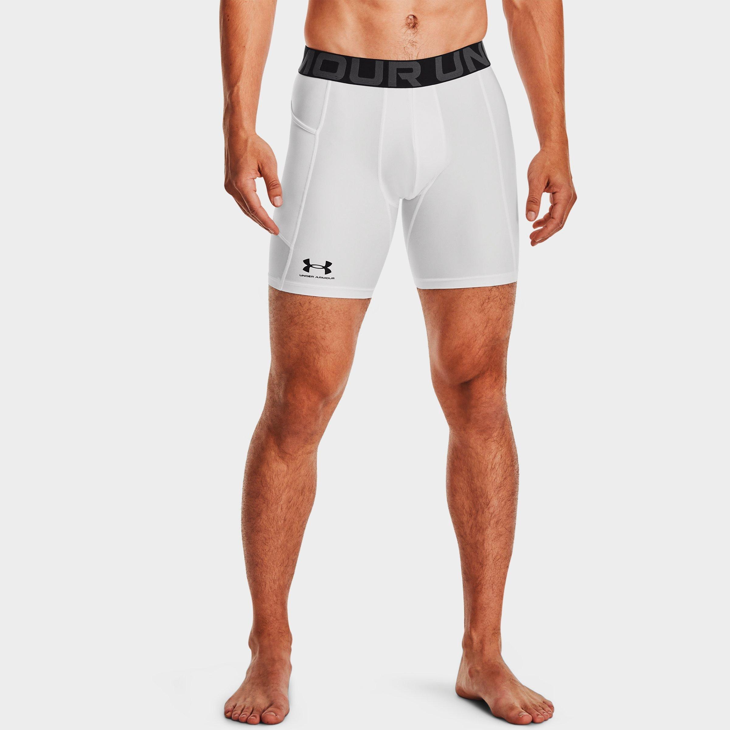 Under Armour Men's HeatGear 6" Compression Shorts in White/Black Size: XS