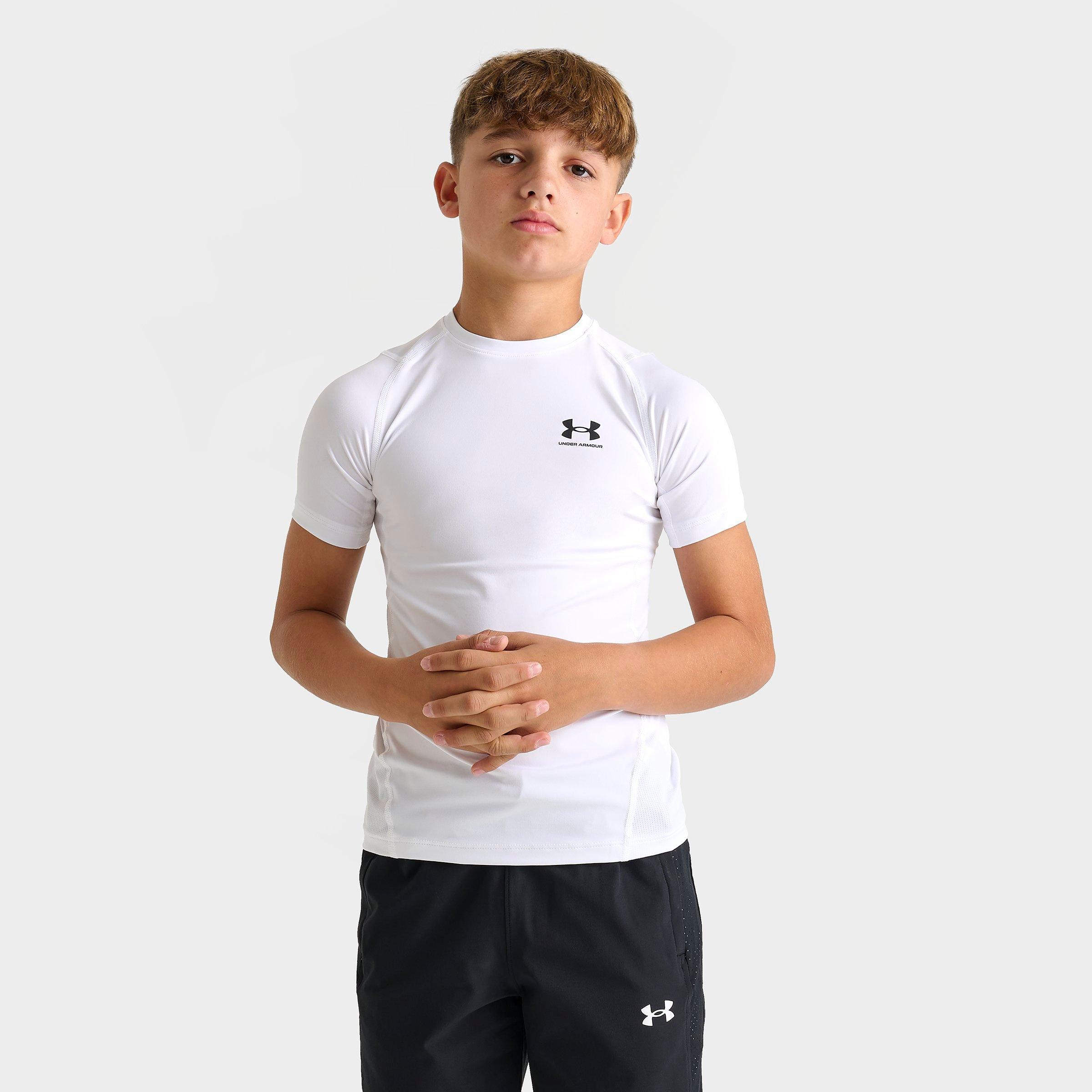 Under Armour Boys HeatGear Armour T-Shirt in WHITE Size: Small