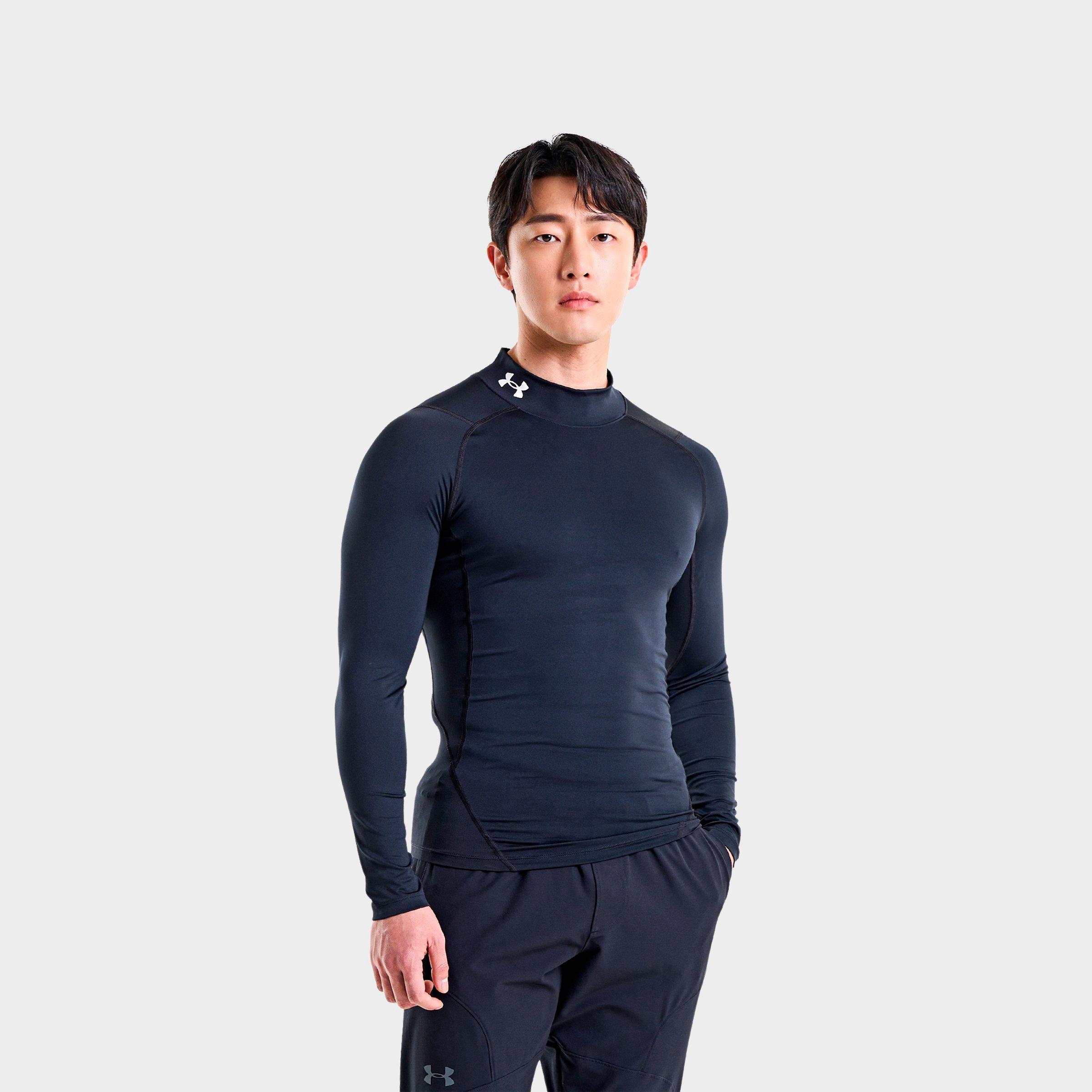 Under Armour Men's UA HeatGear Mock Long-Sleeve Training Top in Black/White Size: Small