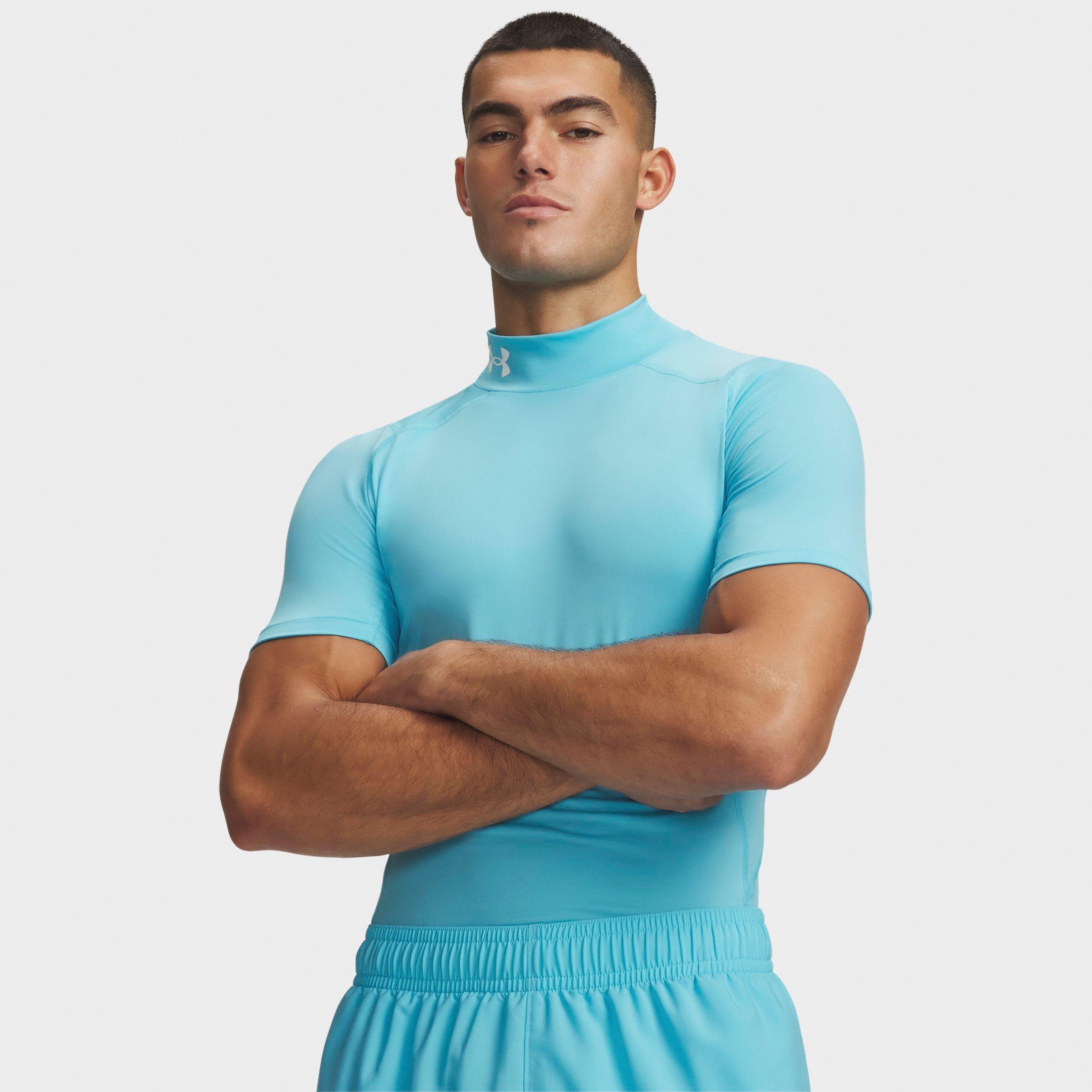Under Armour Men's UA HeatGear Mock Training Top in Fresco Blue/White Size: 2XL