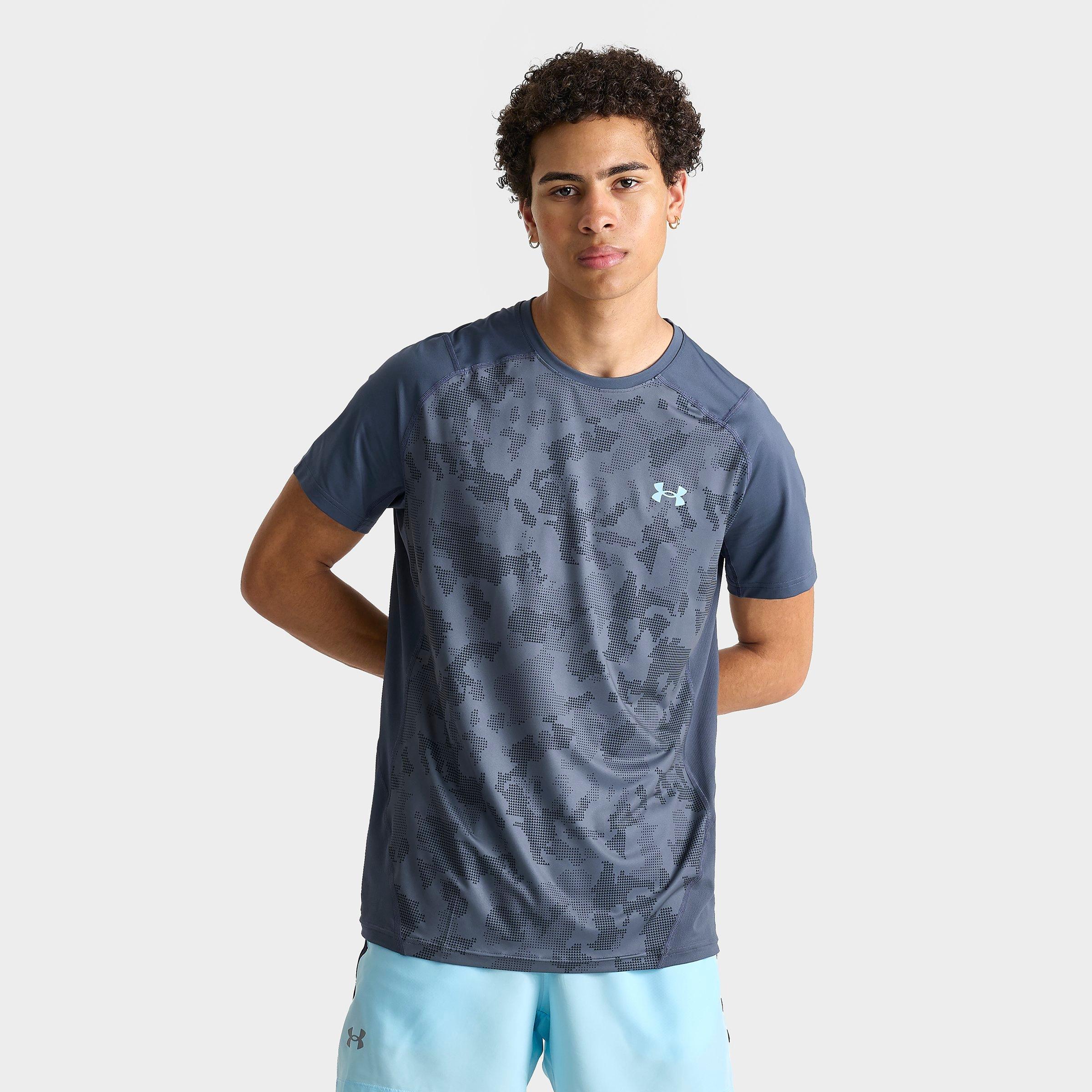 Under Armour Men's HeatGear Fitted Camo Short-Sleeve Training Top in Navy/Stream Size: Small