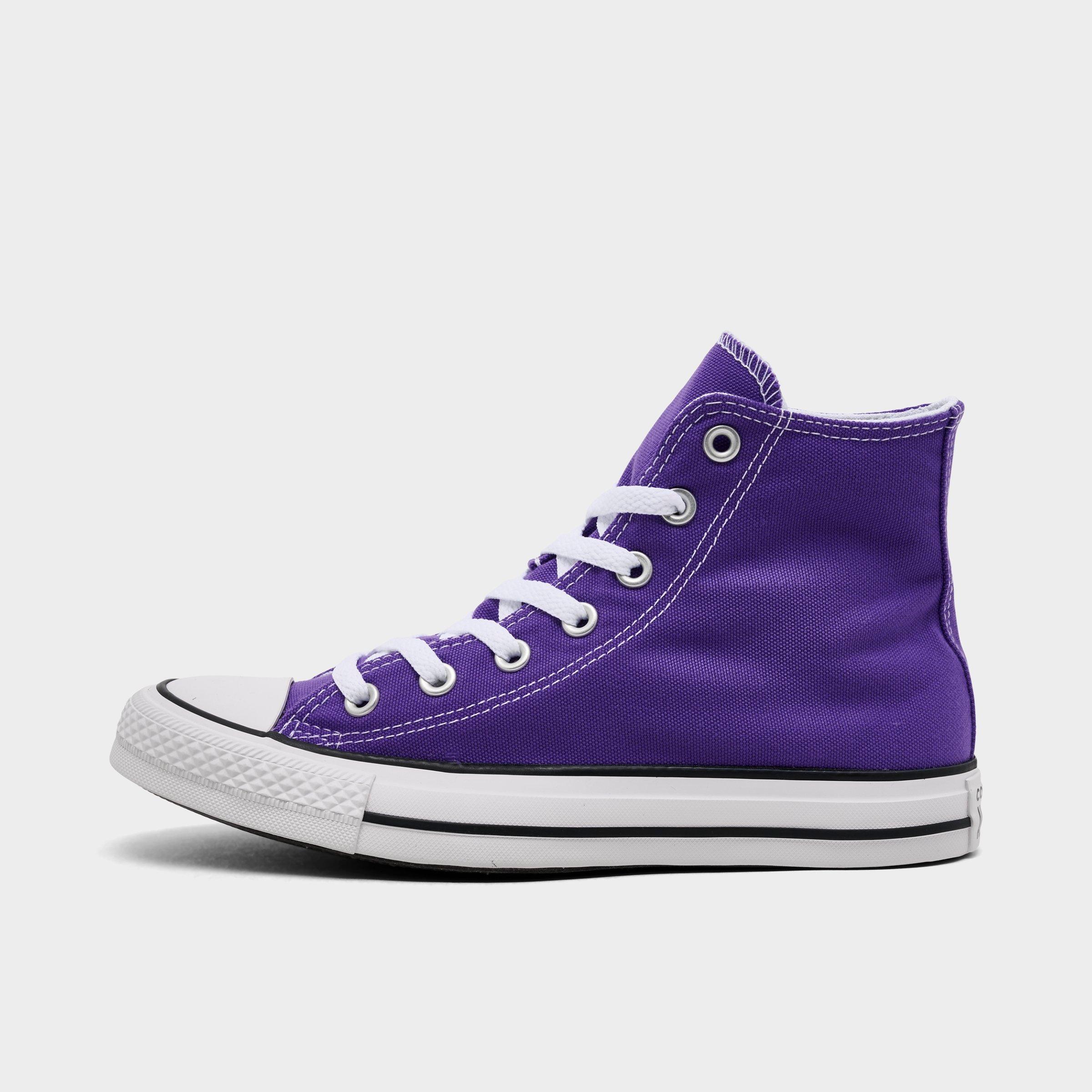 Converse Womens Chuck Taylor All Star High Top Casual Shoes in Electric Purple/White/Black Size: 6.5