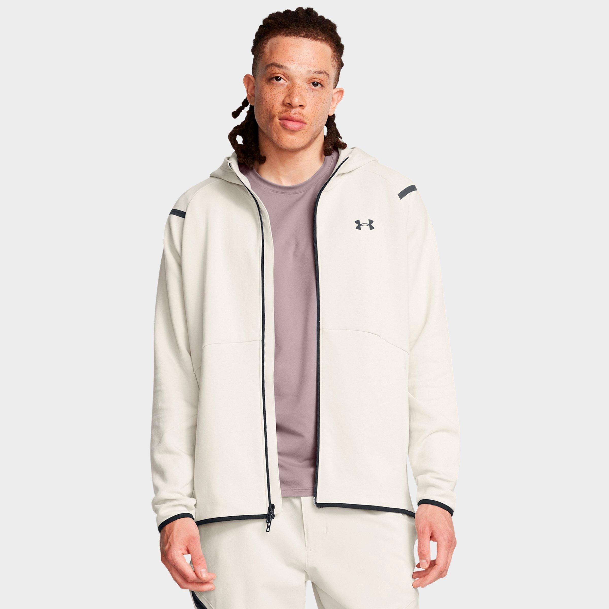 Under Armour Men's Unstoppable Fleece Full-Zip Hoodie in Summit White/Black Size: Small