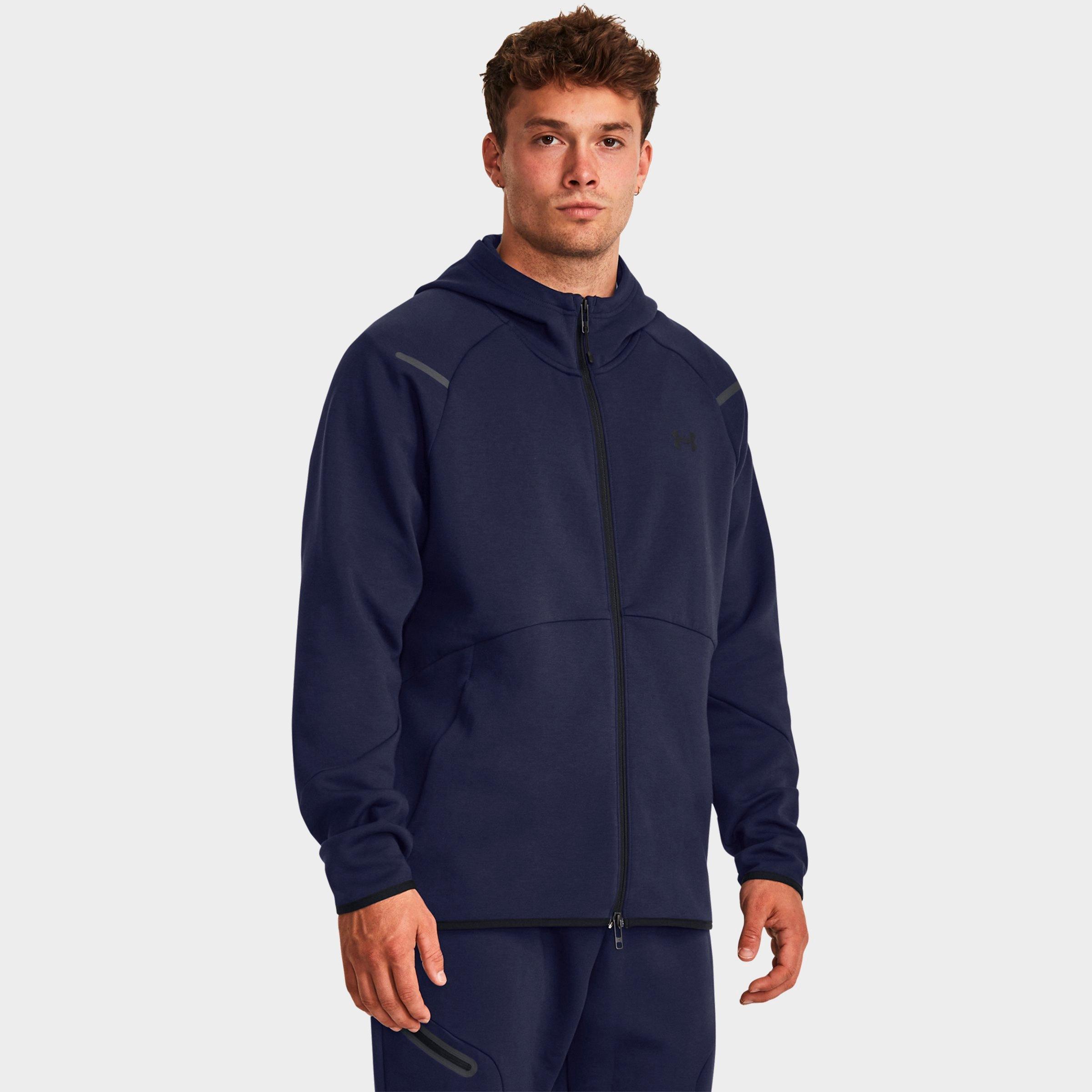 Under Armour Men's Unstoppable Fleece Full-Zip Hoodie in Midnight Navy/Black Size: XL