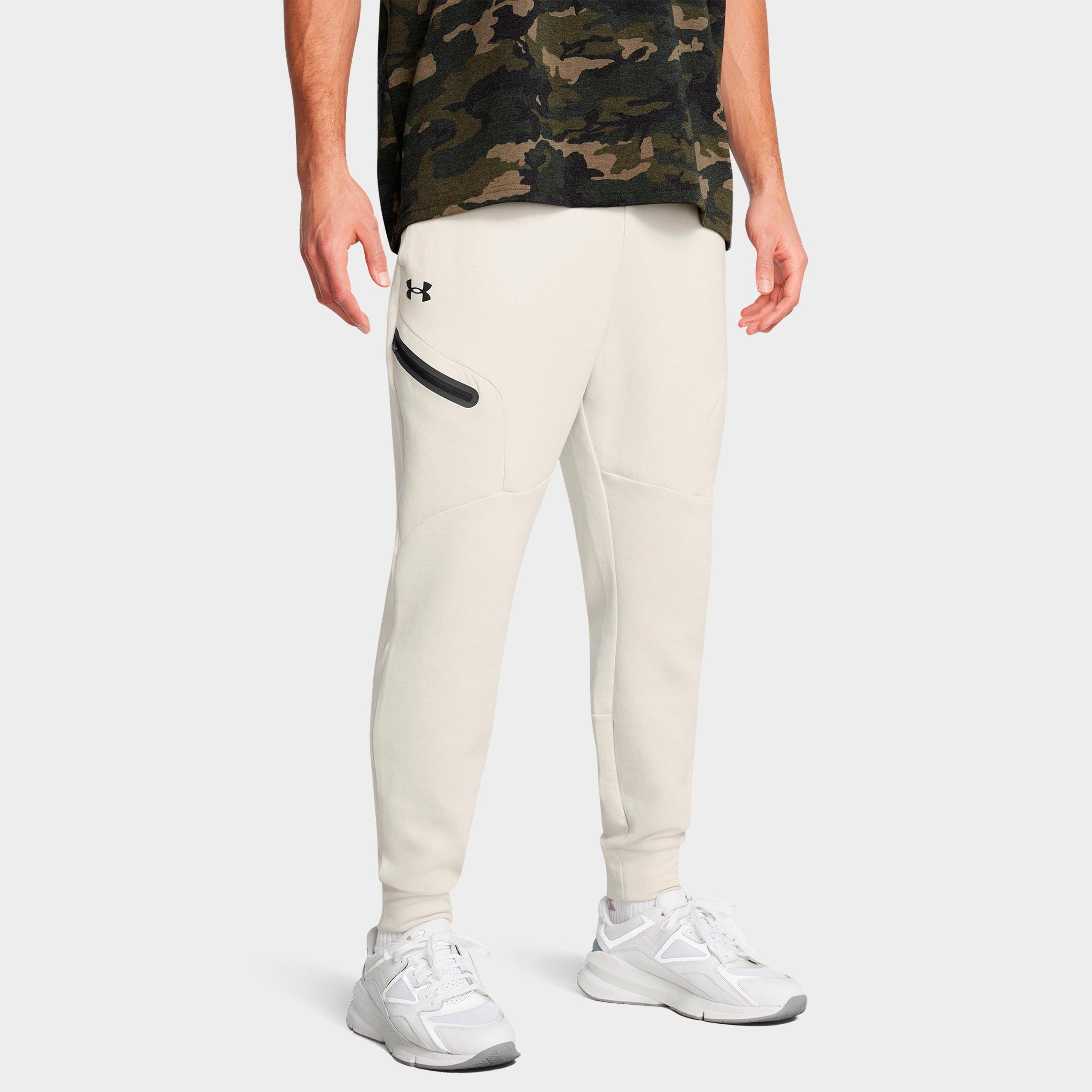 Under Armour Men's Unstoppable Fleece Jogger Pants in Summit White/Black Size: Small