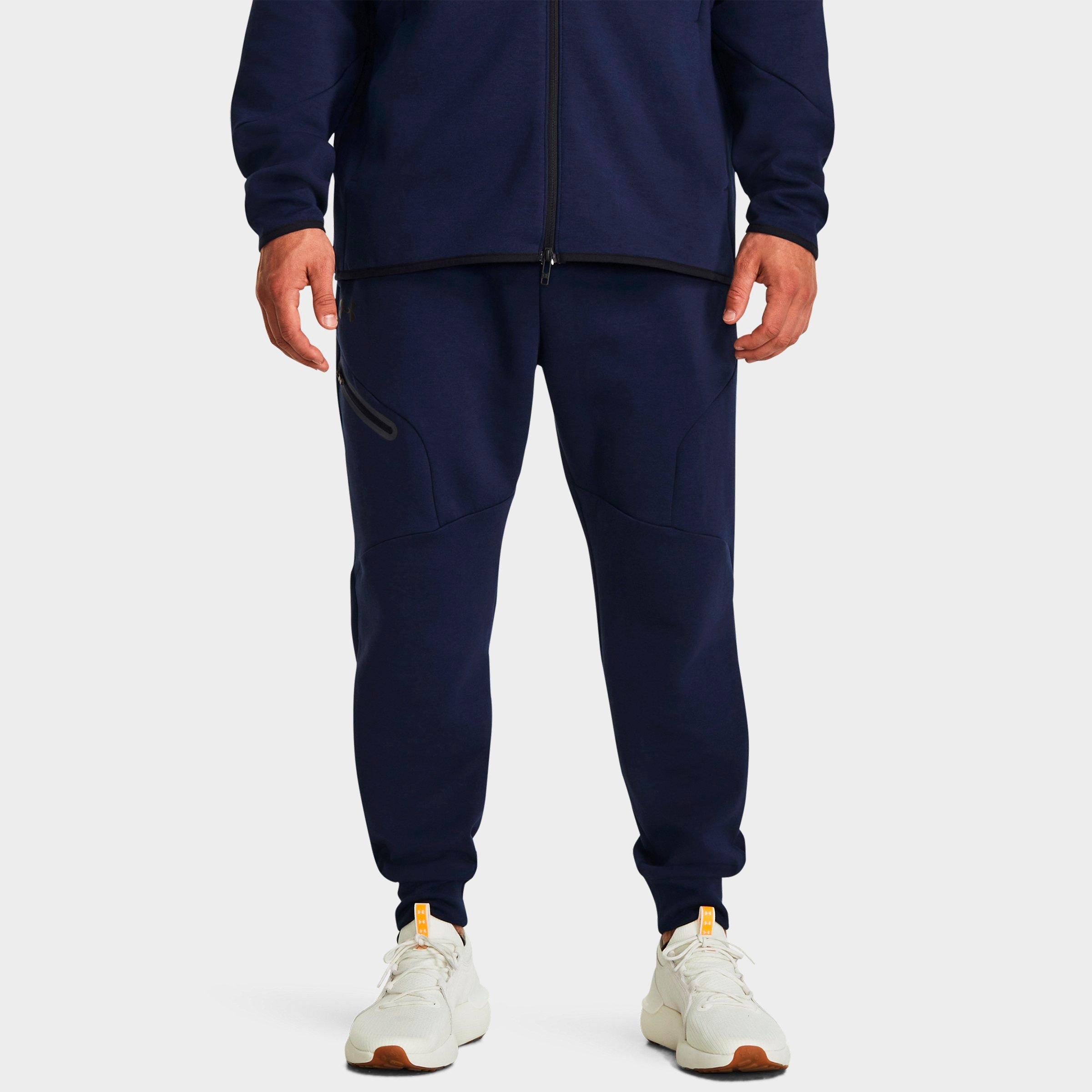 Under Armour Men's Unstoppable Fleece Jogger Pants in Midnight Navy/Black Size: Large