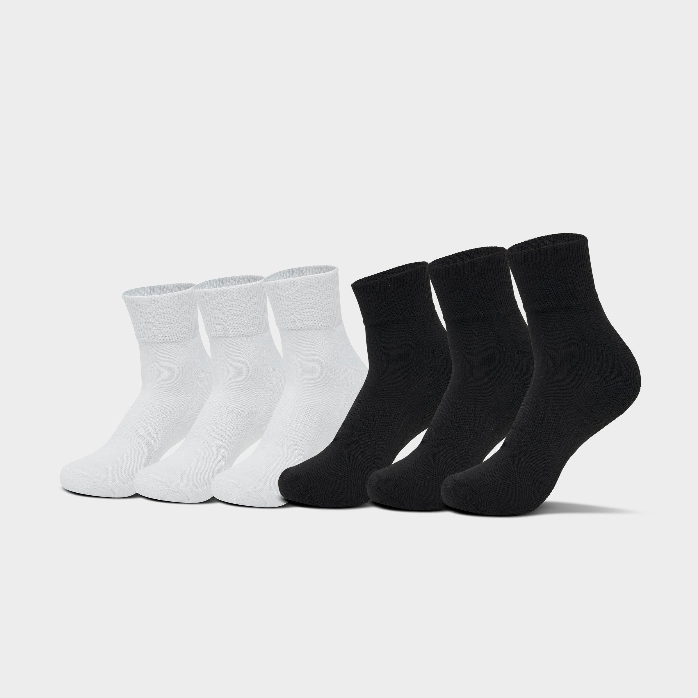 Sonneti Men's Quarter Socks (6-Pack) in White/Black Size: Large