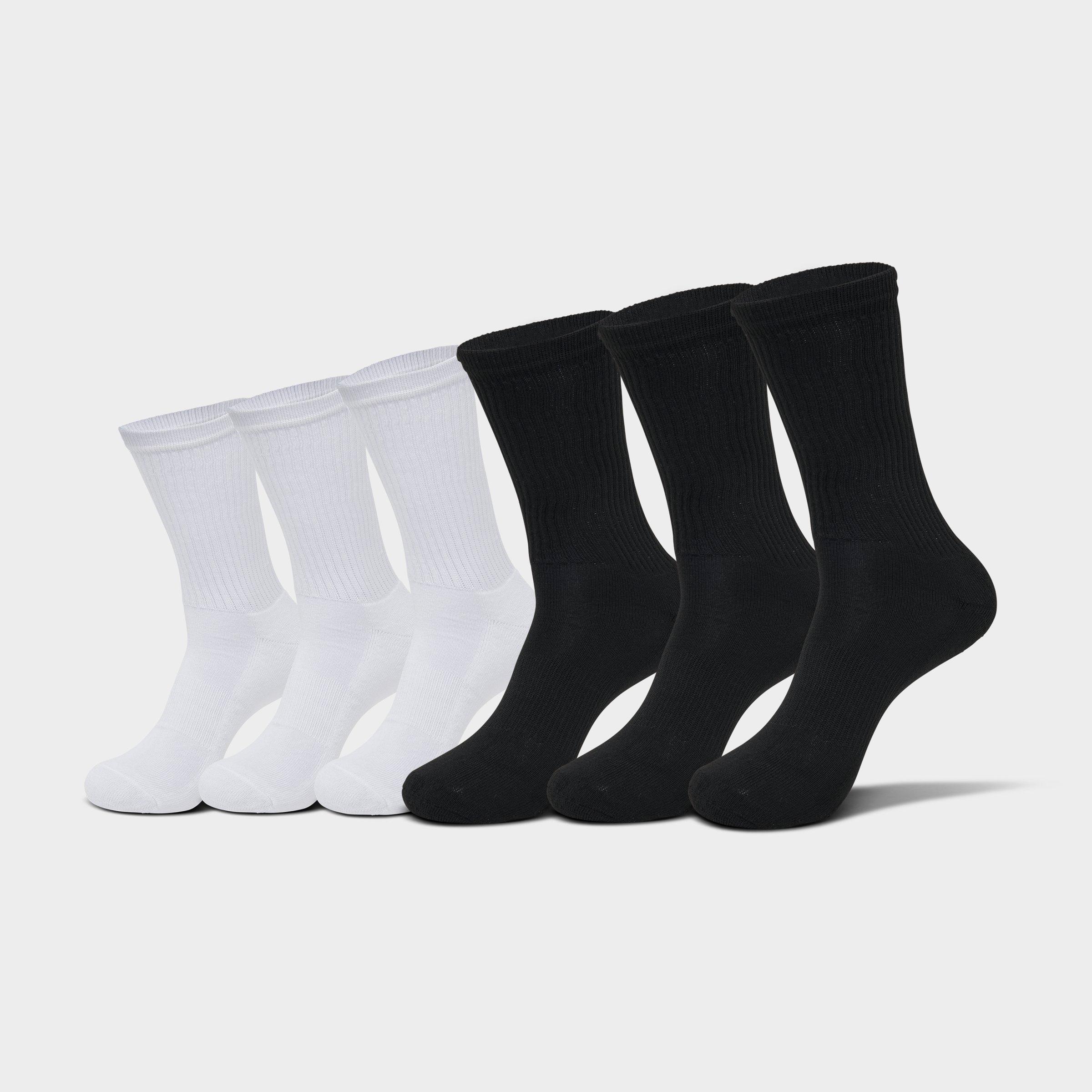 Sonneti Men's Crew Socks (6-Pack) in White/Black Size: Large
