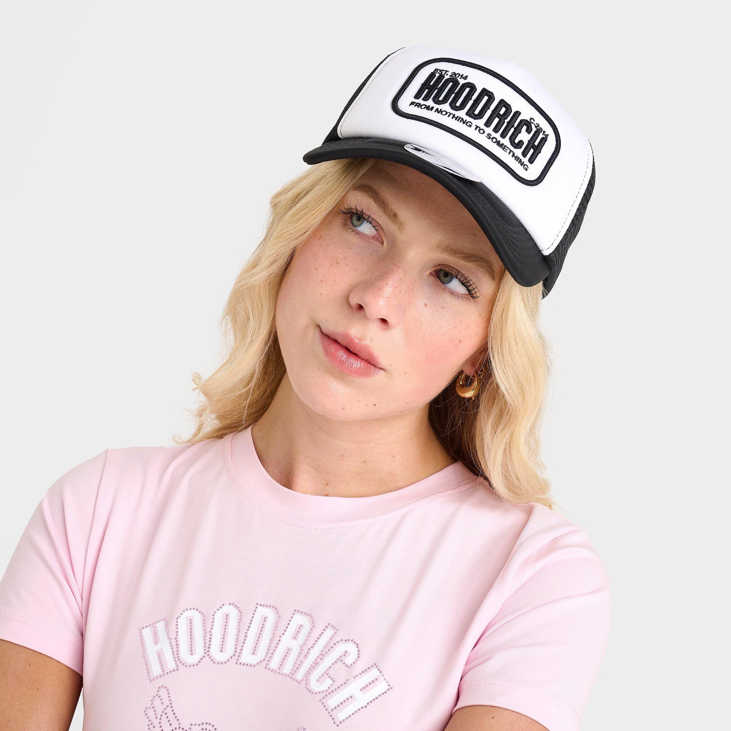 Hoodrich Stamp Five Panel Trucker Hat in Black/White