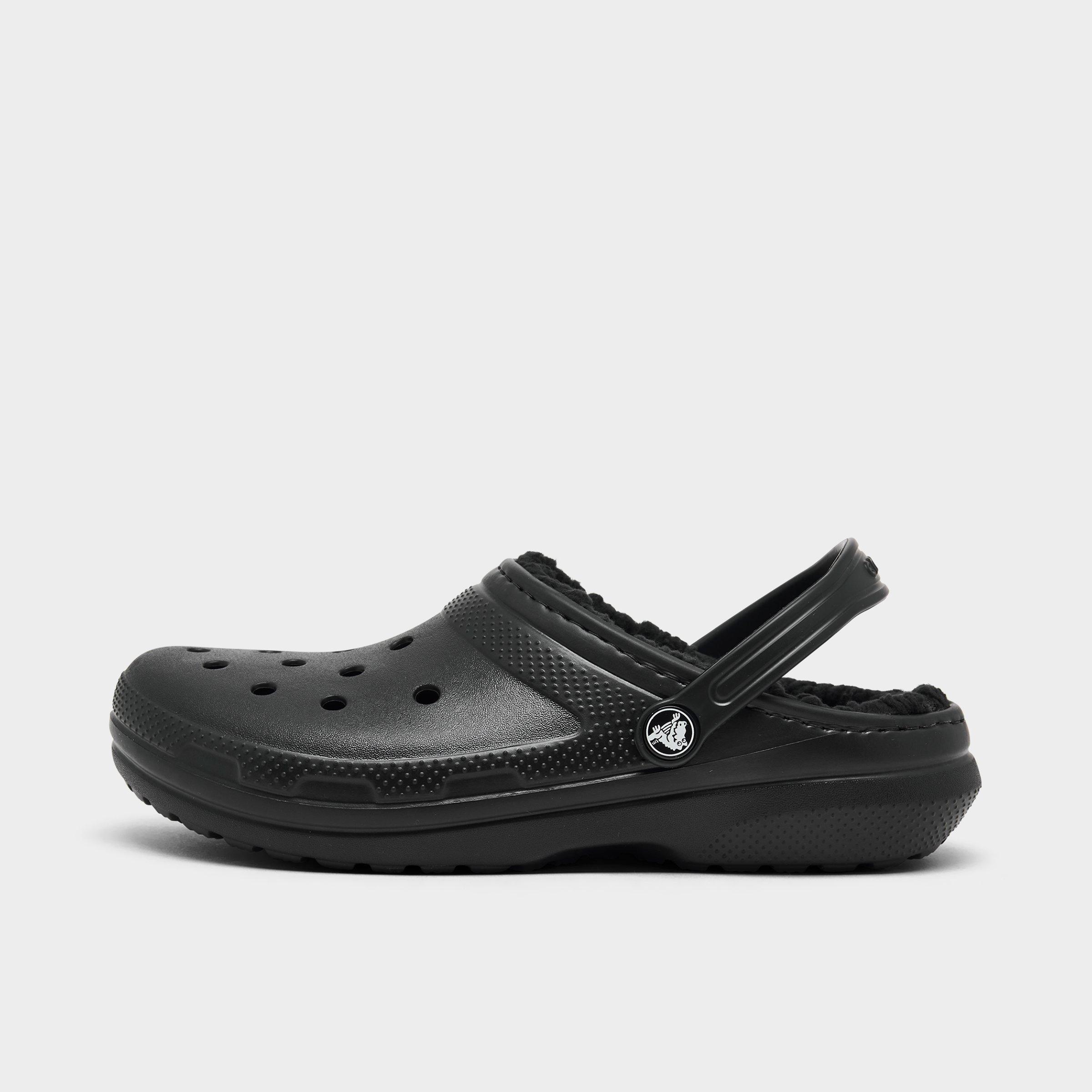 Crocs Big Kids Lined Classic Clog Shoes in Black Size: 6.0