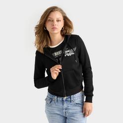 売れ筋商品|||トゥルーレリジョン パーカー・スウェットシャツ アウター レディース Women's Raw Edge Big T Shrunken Hoodie Sweatshirt Pink トゥルーレリジョン レディース パーカー・スウェットシャツ